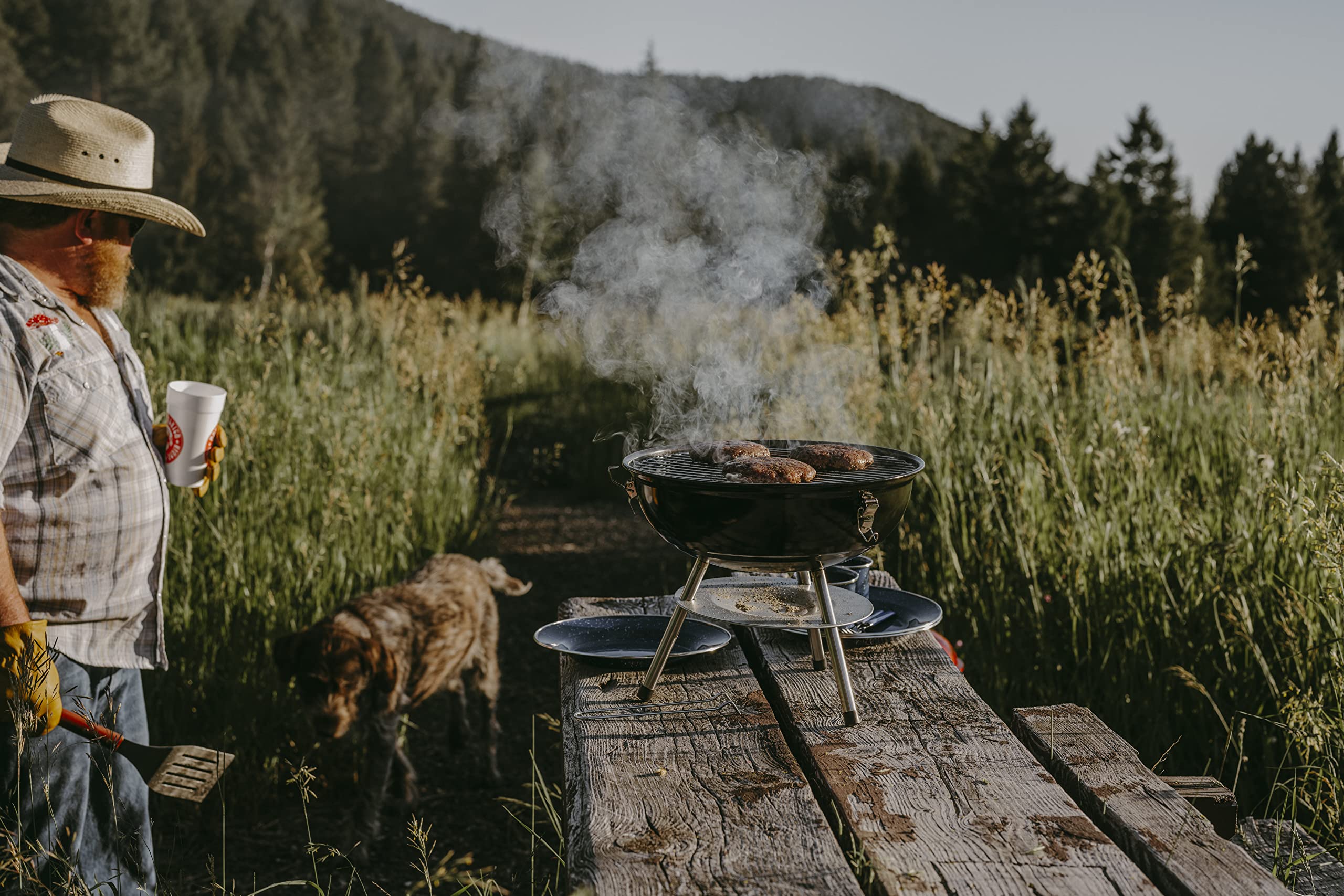 Gas One 14-Inch Portable Charcoal Grill - Compact BBQ with 3-Point Locking Lid & Dual Venting System for Even Heat - Perfect for Backyard, Camping, Boating & Outdoor Cooking Adventures