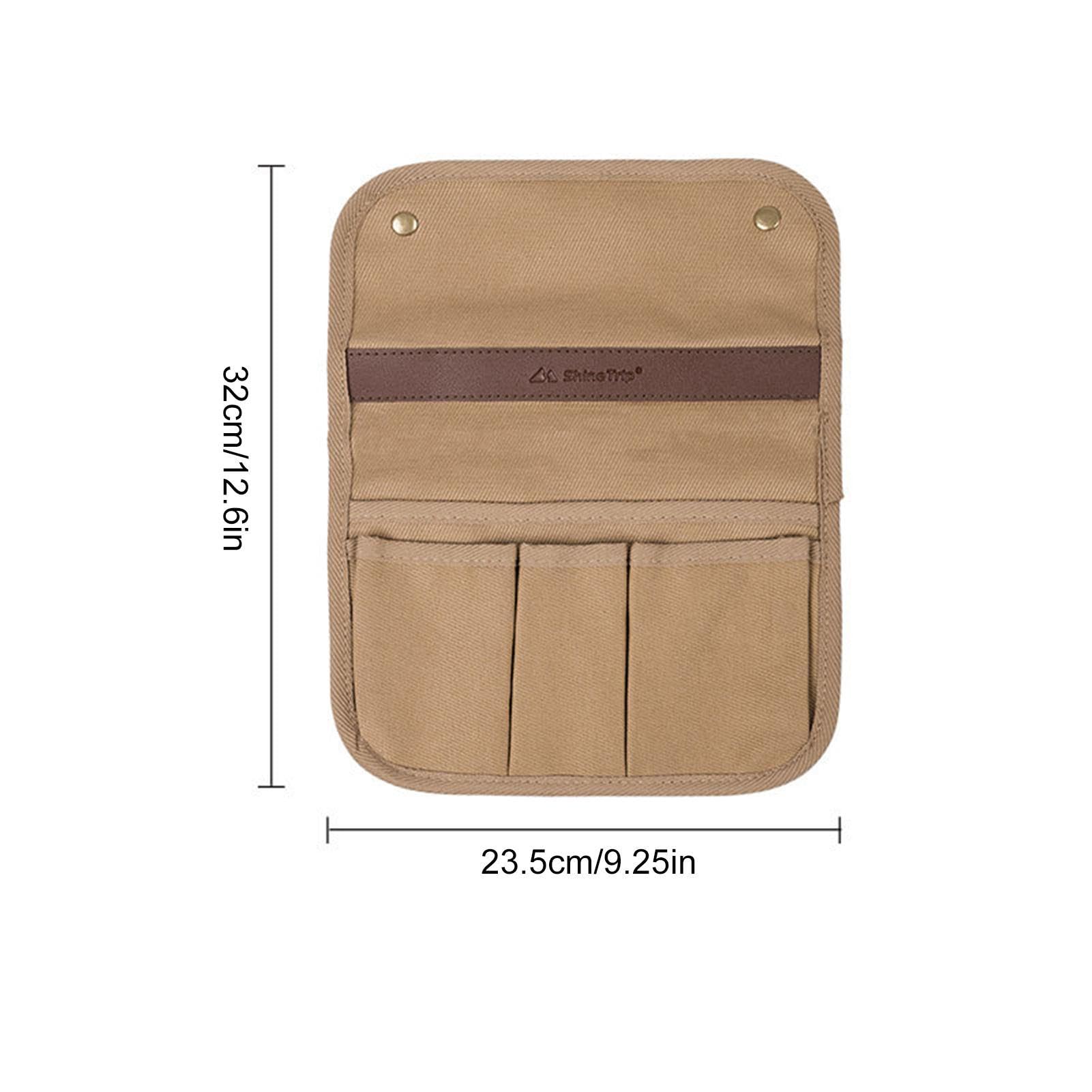 Portable Beach Chair Caddy Bag with Multiple Pockets - Foldable Camping Organizer for Outdoor, Picnic & Wheelchair Use | Double Layer Snack Storage & Armrest Organizer for Beach, Park & Travel