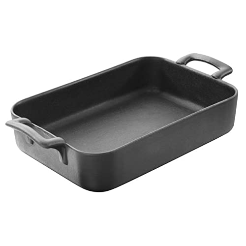 Revol BC0226N 1.8 QT Rectangular Baking Dish - Premium Cast Iron Style Ovenware for Casseroles, Lasagna & Brownies | Perfect for Family Dinners & Holiday Baking