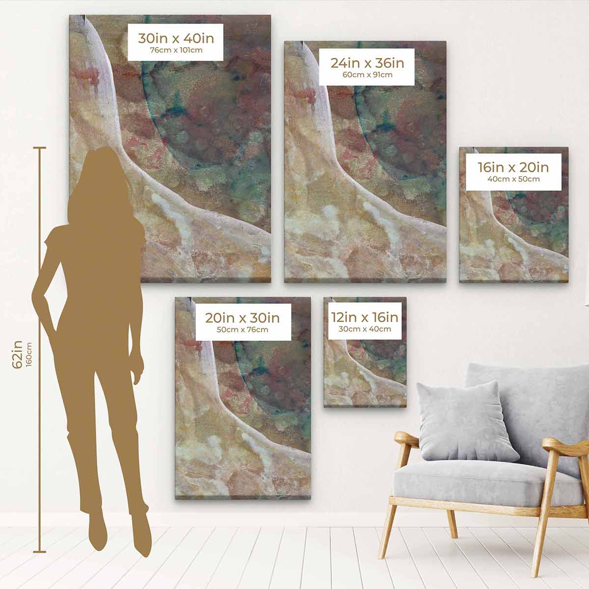 Beige Abstract Wall Art Canvas Print 8032 - Modern Home Decor for Living Room, Bedroom & Office