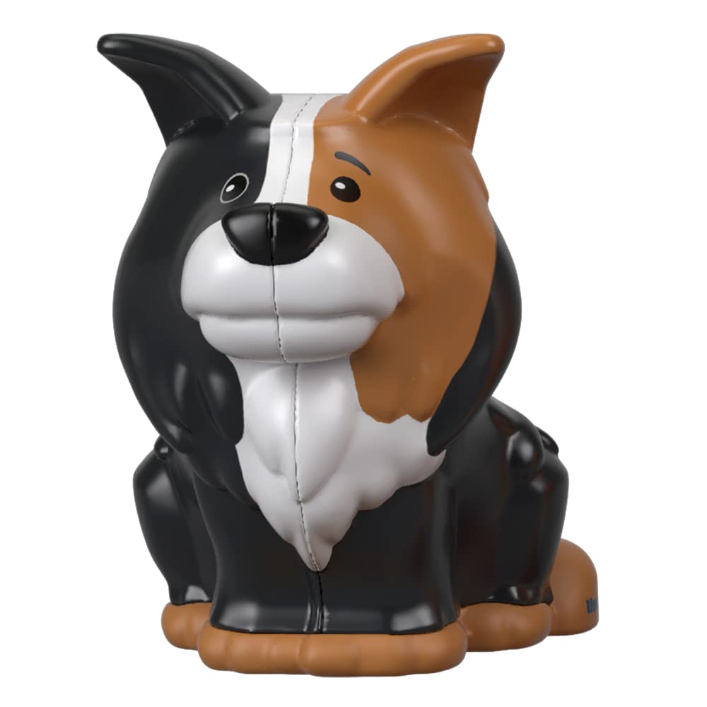 Fisher-Price Little People Farm Animal Friends Playset Replacement Dog Figure (GFL21) - Black, Grey & White Toy for Kids - Perfect for Farm Playsets, Pretend Play & Collectibles