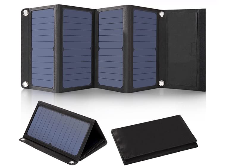 28W Solar Charger with 3 USB Ports - Waterproof & Foldable Solar Panel for Camping, Hiking, Travel - Compatible with iPhone, Android Phones, Tablets, Headphones, Speakers - Perfect for Outdoor Adventures, Emergency Power & Off-Grid Charging