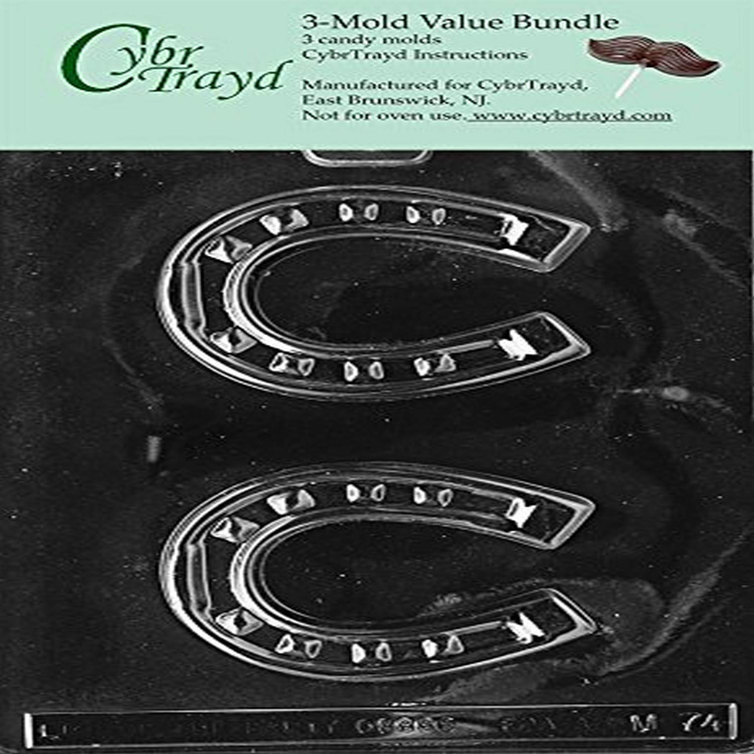 CybrTrayd Horseshoe Chocolate Candy Mold with Exclusive Copyrighted Chocolate Molding Instructions - Perfect for DIY Candy Making, Holiday Treats, and Party Favors