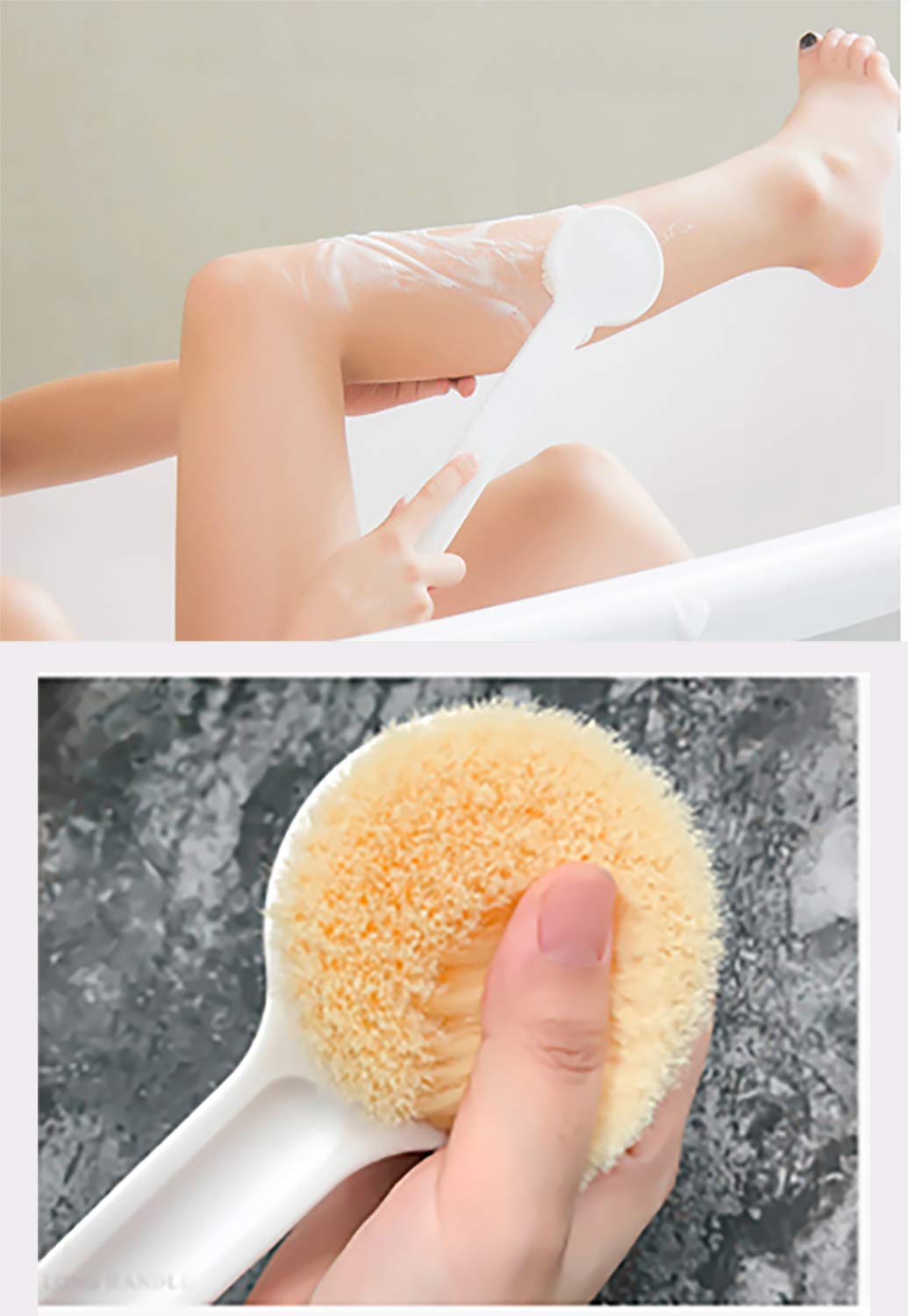 MosQuick® Soft Bristle Bath Brush with Long Handle - Exfoliating Back Scrubber for Men & Women | Shower Loofah Body Brush for Deep Cleansing & Skin Care | Perfect for Bath, Shower, and Spa Relaxation