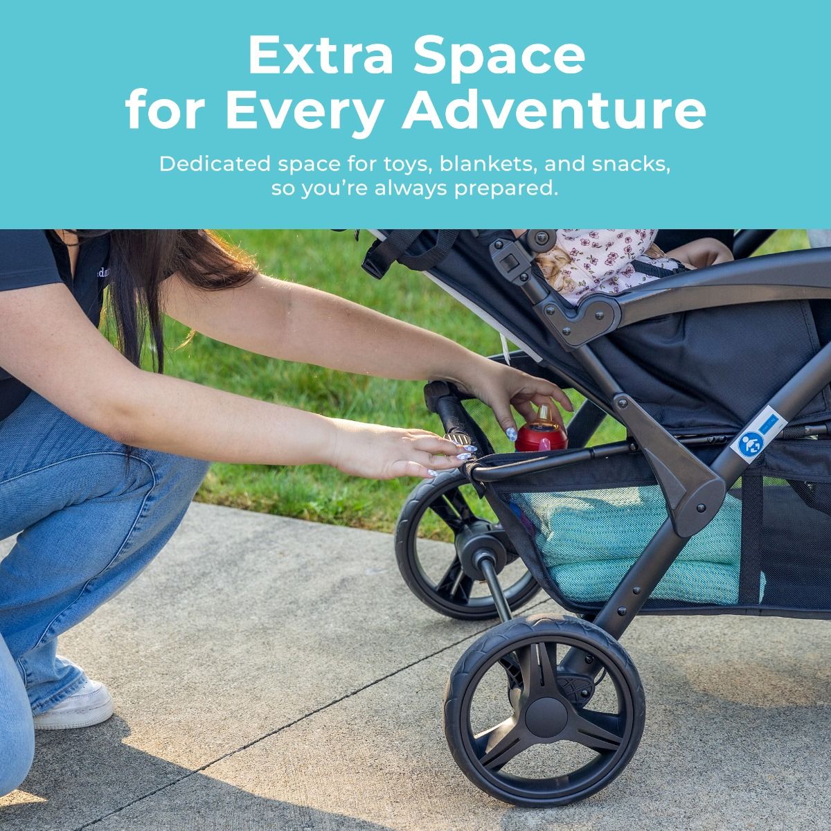 Gaggle Odyssey 4-Seat Quad Stroller - Lightweight & Durable Multi-Kids Stroller for Twins, Triplets or Siblings - Perfect for Shopping, Travel, Theme Parks & Outdoor Adventures