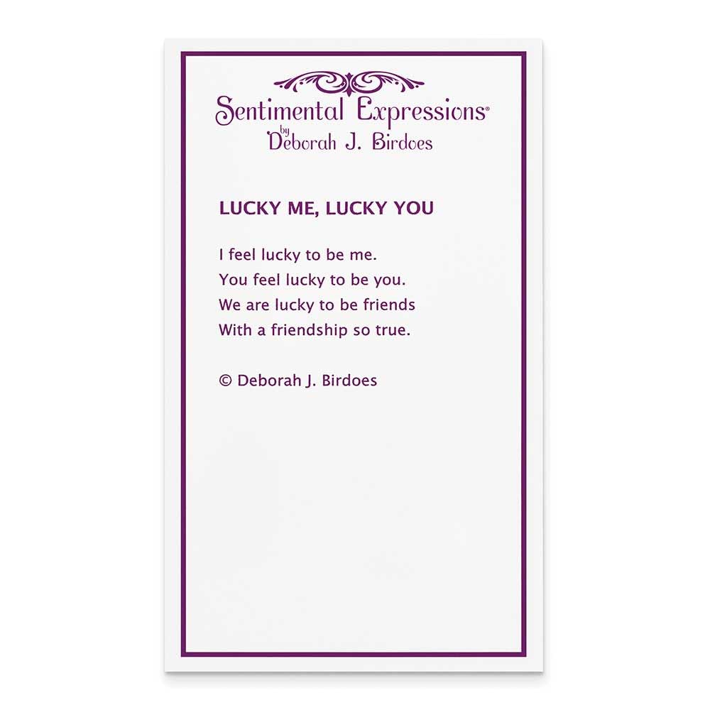 Antiqued Sterling Silver Lucky Me Lucky You 18 Inch Necklace Pendant - Elegant Jewelry for Women, Perfect Gift for Birthday, Anniversary & Special Occasions
