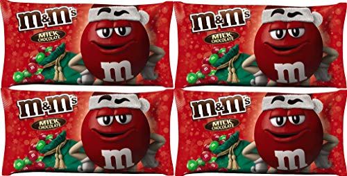 M&M's Milk Chocolate Holiday Candy - Red & Green Colors - 11.4oz Bulk Pack (4 Bags) - Perfect for Christmas Stocking Stuffers, Party Favors & Holiday Gift Baskets