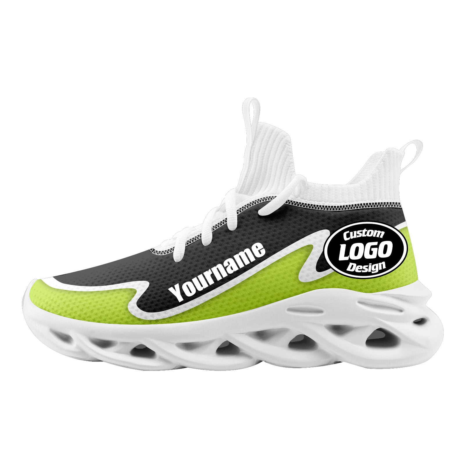 Custom Dark Gray Green Maxsoul Personalized Sneakers - Breathable Lightweight Comfortable Shoes for Men & Women - Perfect for Running, Gym, Workout & Casual Wear (FN030A E020011, Size 8)