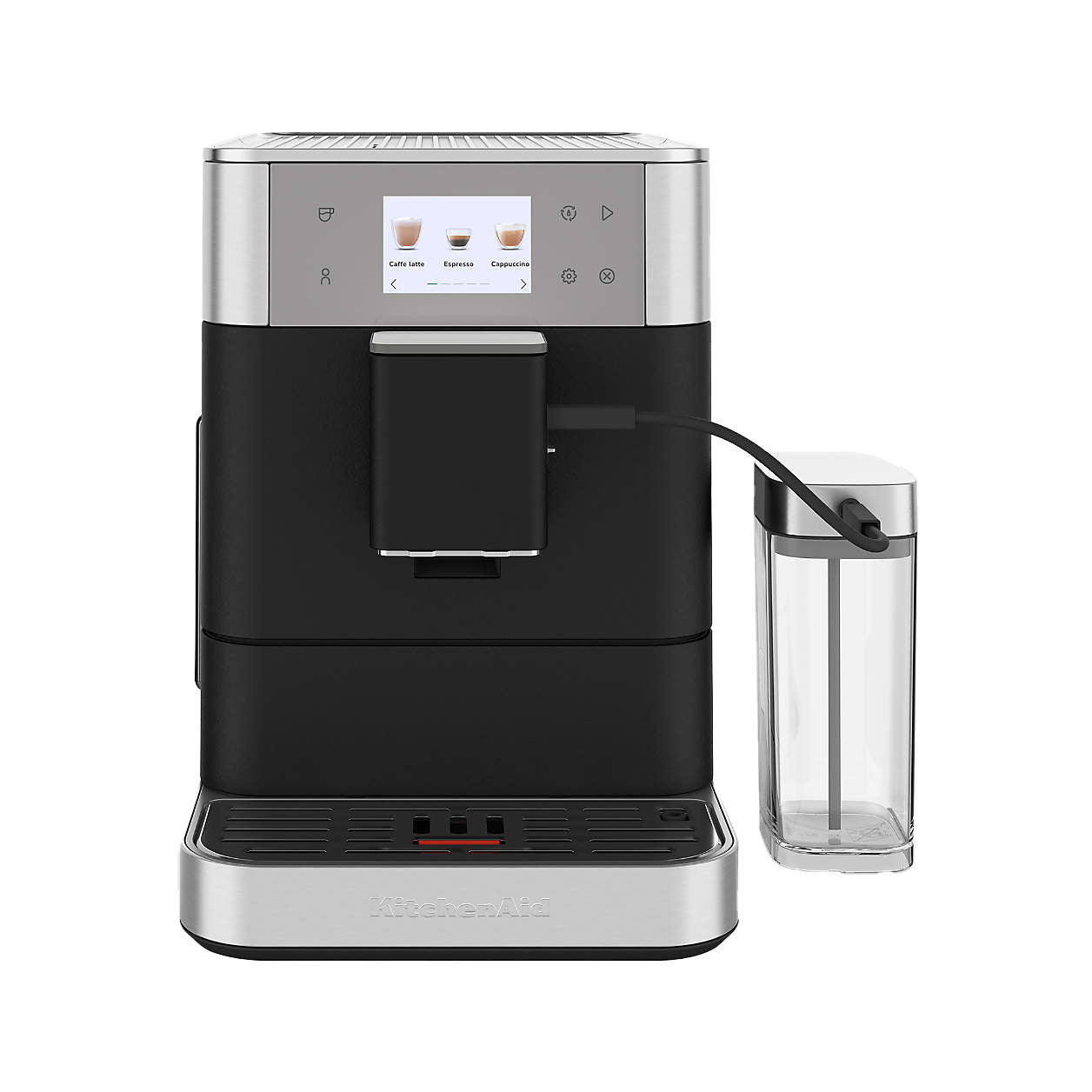 KitchenAid KF7 Fully Automatic Espresso Machine with Built-in Grinder - Cast Iron Black (KES8557BK) for Home Barista & Coffee Lovers
