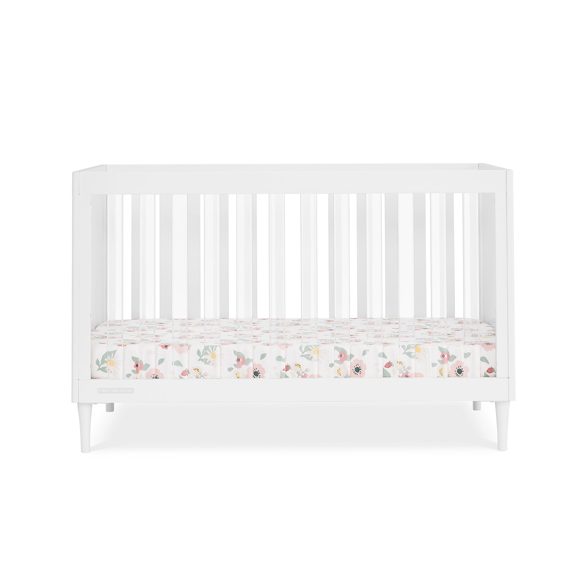 Bowie 4-in-1 Convertible Baby Crib to Toddler Bed - White Nursery Furniture for Newborns & Kids - Perfect for Nursery, Bedroom & Daycare