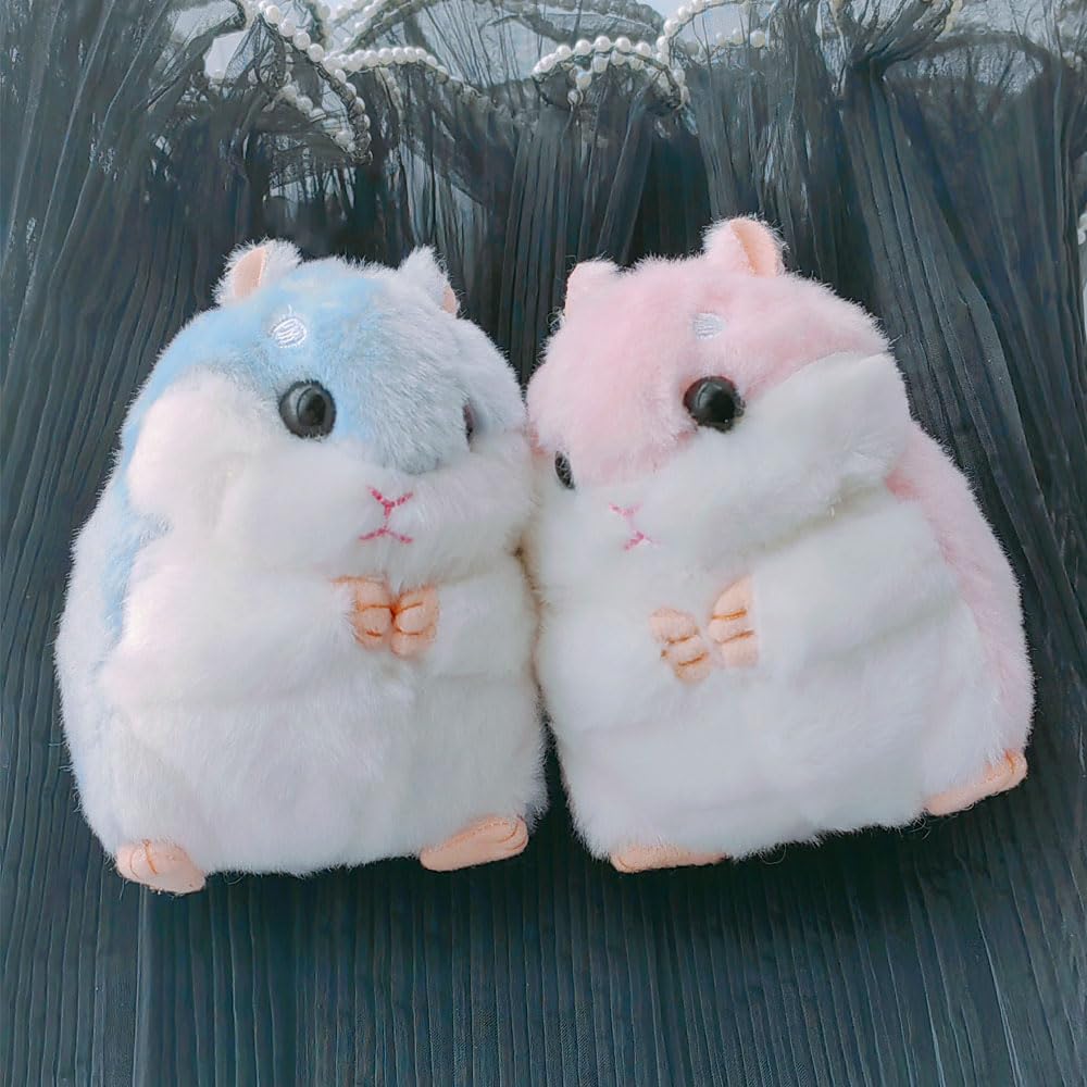 2 Pack Plush Hamster Keychain - Cute Backpack Charm for Handbags & Bags