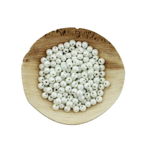 6mm Round Porcelain Beads - Gold Electroplated Snowflake Design - 20pcs for Jewelry Making, DIY Crafts, Bracelets & Necklaces