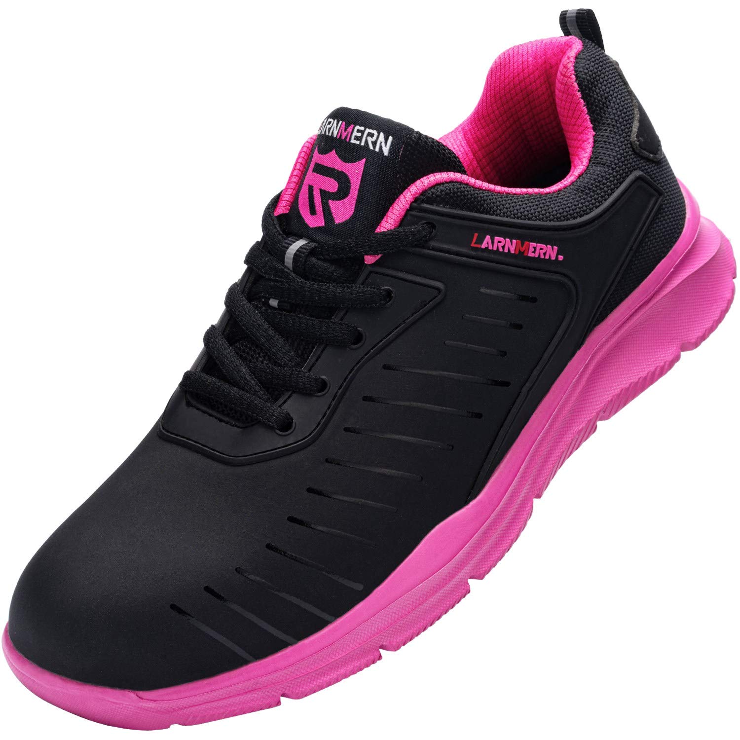 LARNMERN Steel Toe Shoes for Men & Women - Lightweight Safety Work Shoes with Puncture Proof & Breathable Design - Comfortable Sneakers for Construction, Warehouse, and Outdoor Work