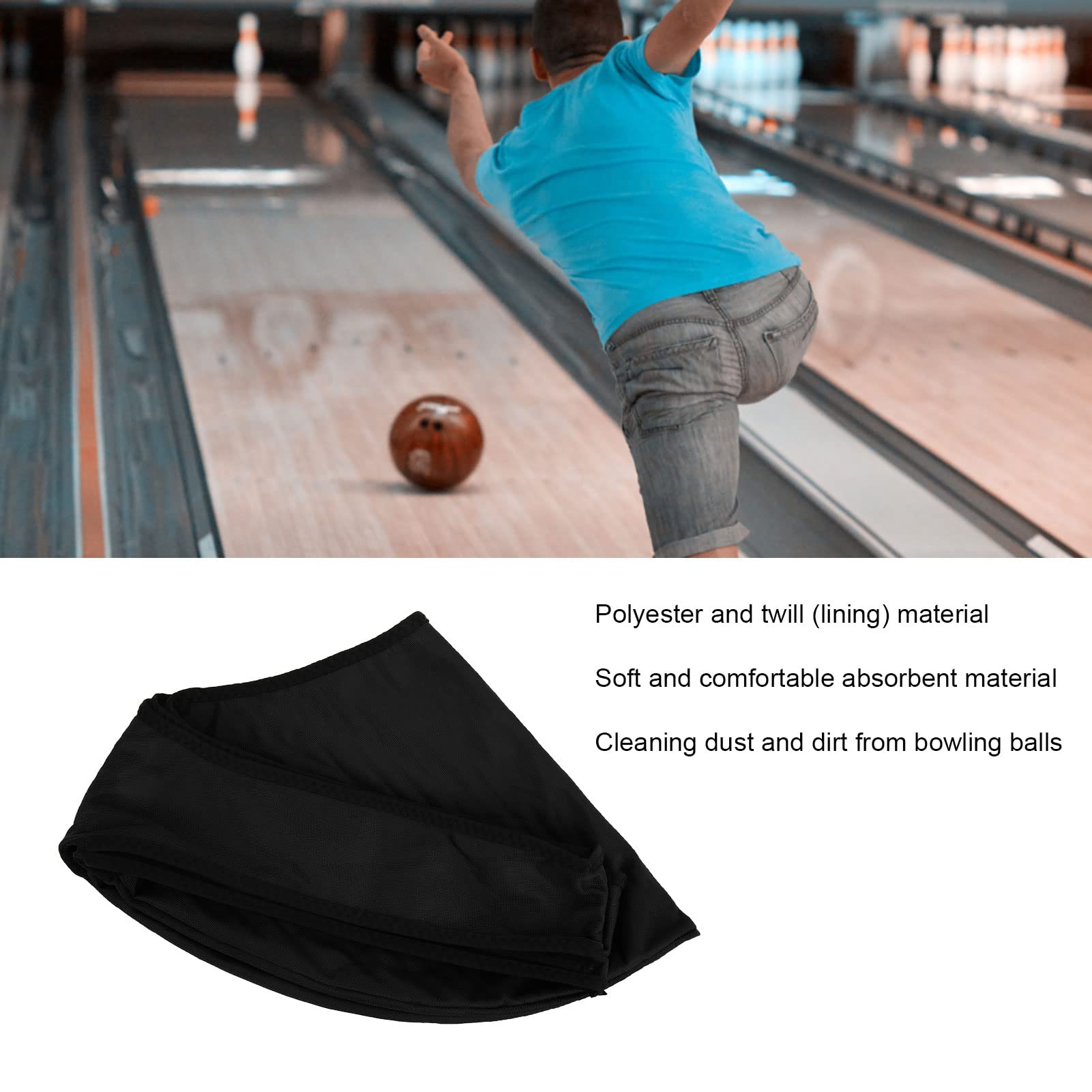 **Premium 60cm Bowling Ball Bag with Twill Lining & Handle - Portable Ball Sling for Protection & Easy Transport - Perfect for Bowling Enthusiasts & League Players (Black)**