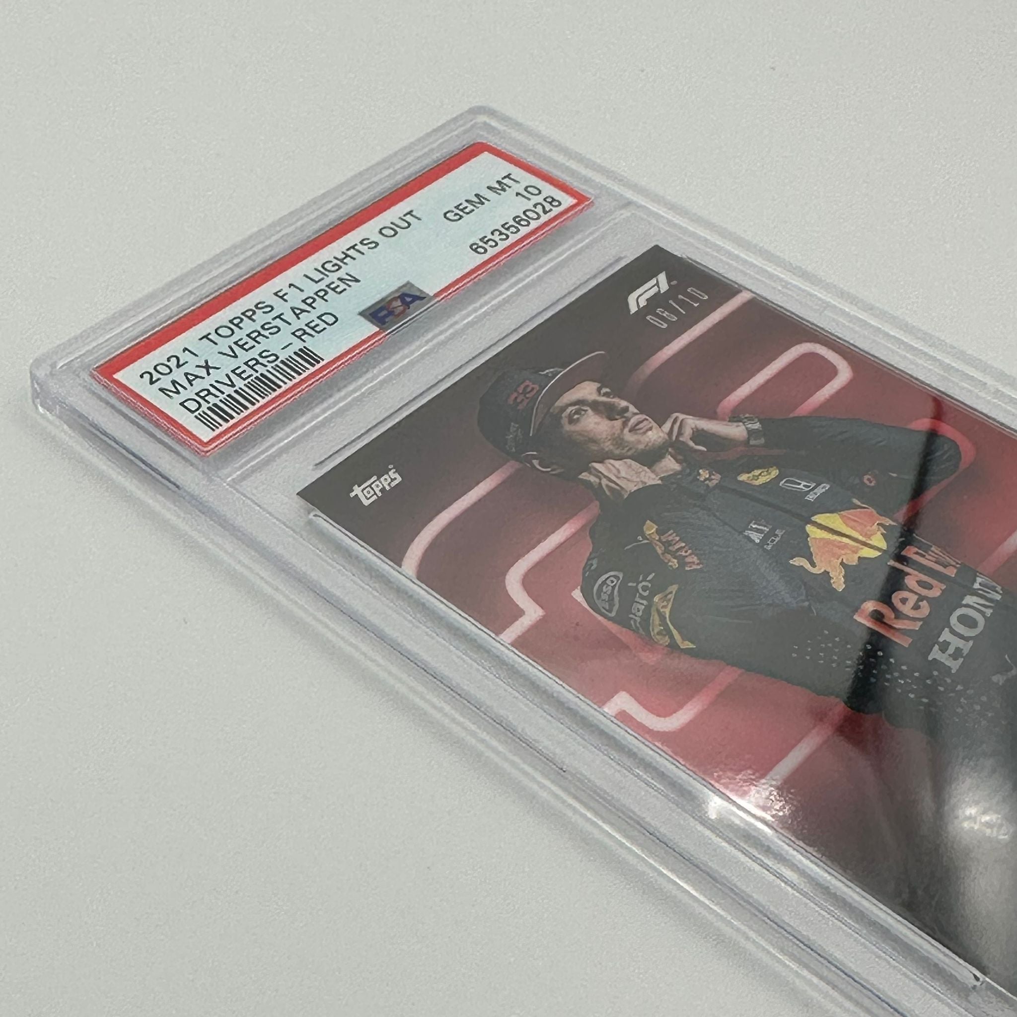 PSA 10 2008 Max Verstappen Red Parallel Racing Card - Perfect for Collectors, Sports Memorabilia & Formula 1 Fans