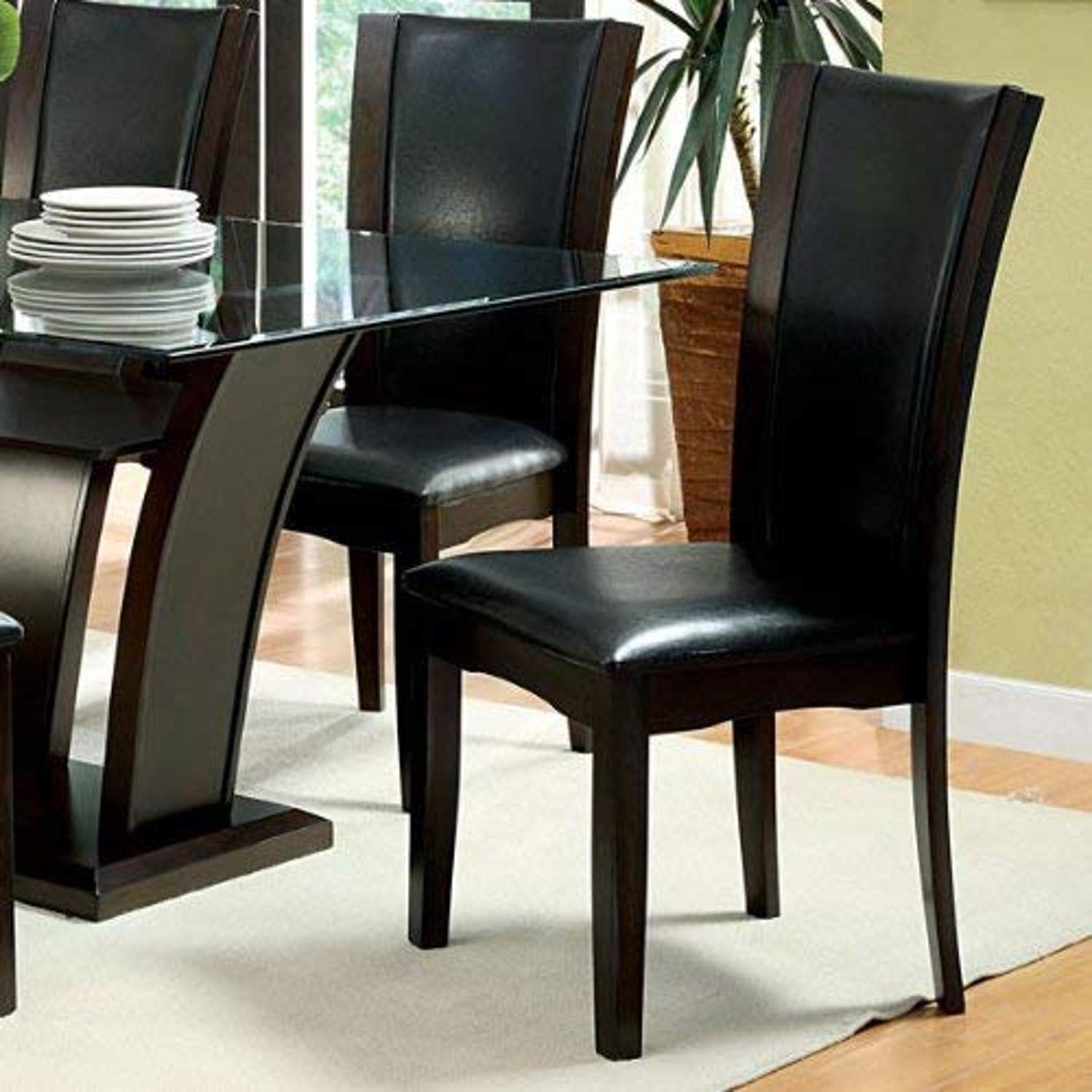 Stan Wooden Kitchen & Dining Room Chairs Set of 2, Espresso Finish - Solid Wood Dining Chairs for Home, Restaurant & Cafe Use