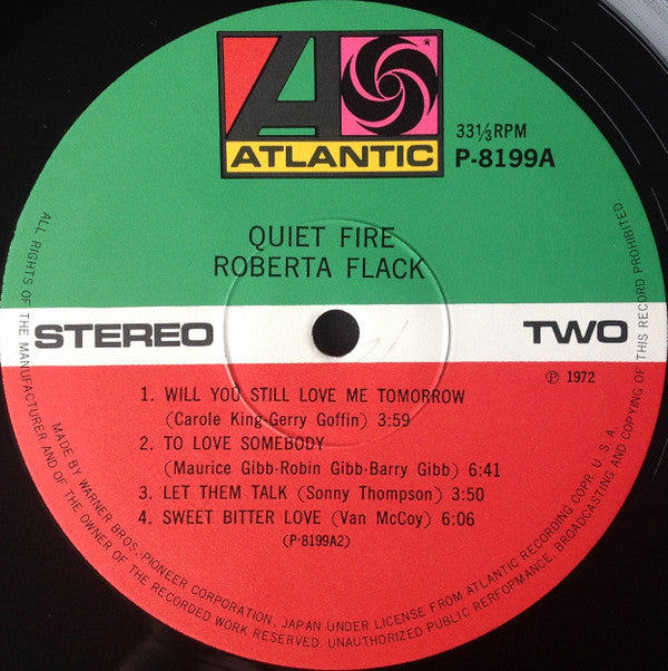 Roberta Flack Quiet Fire Vinyl LP Album - VG+ Condition | Classic Soul & R&B Music for Relaxation, Study & Romantic Evenings