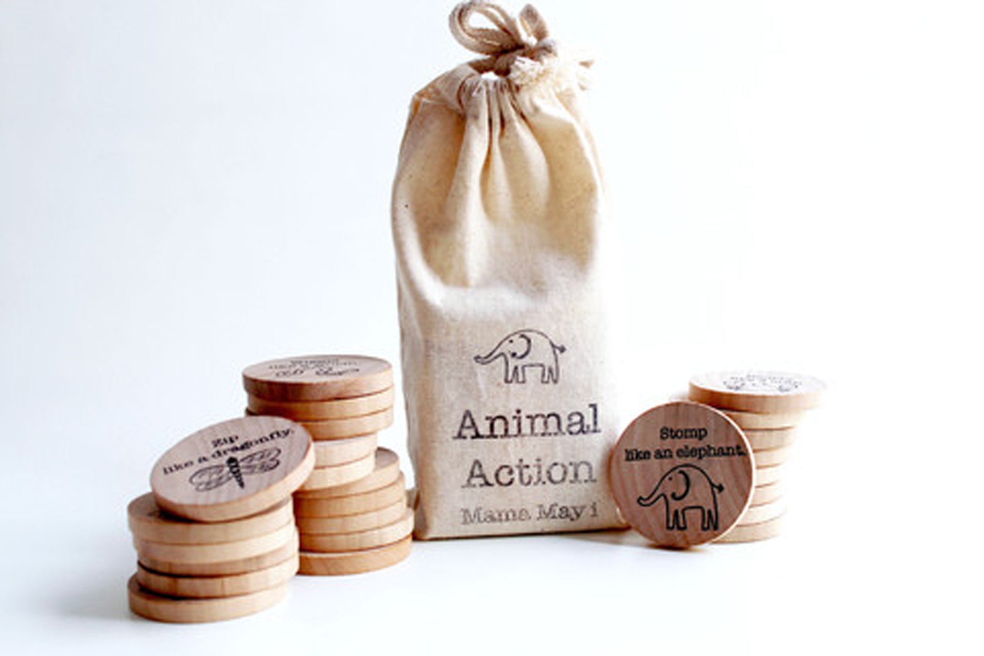 Animal Action Wooden Charades Game - Fun Family Party Activity for Kids & Adults, Perfect for Game Nights, Classroom, and Team Building