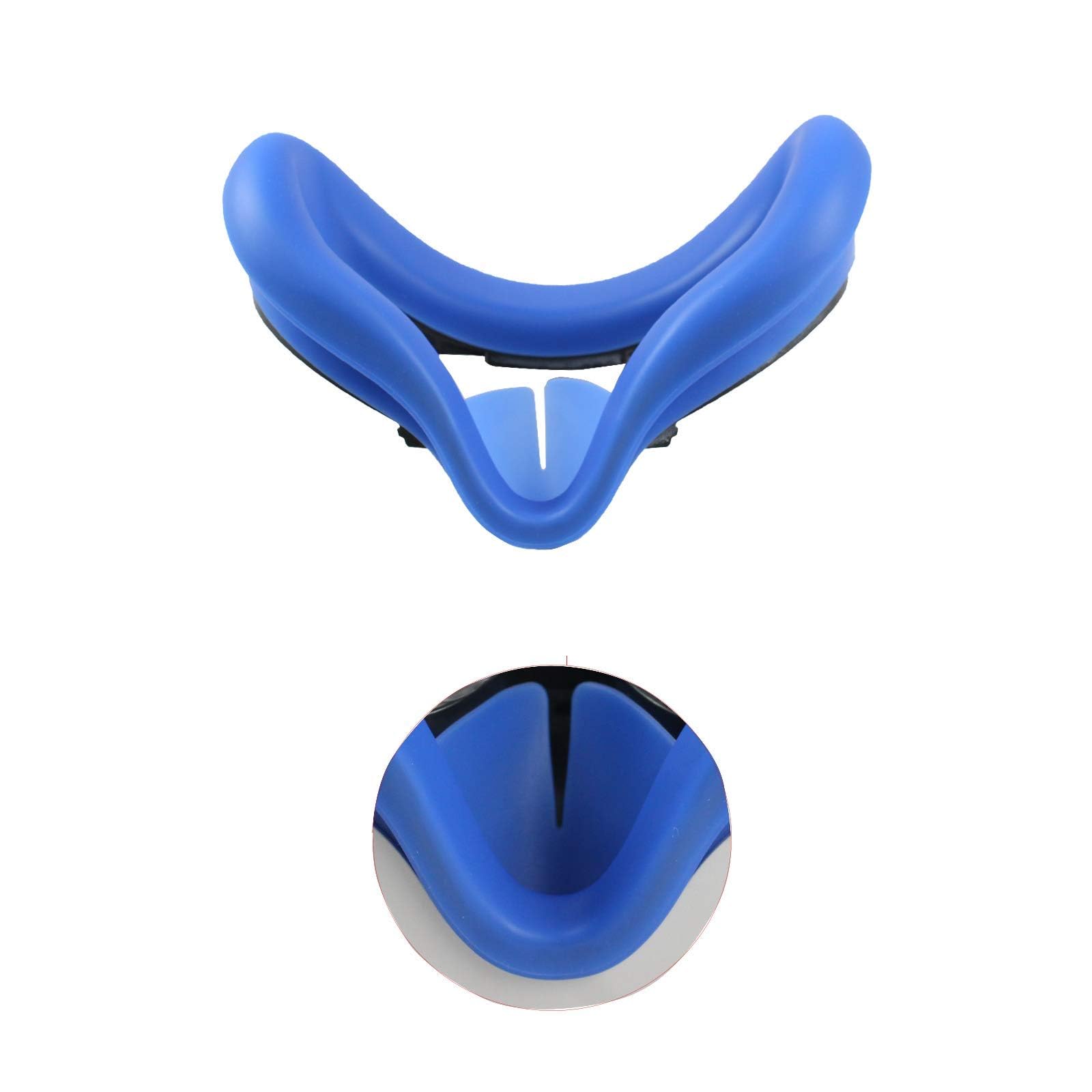 Premium Silicone Face Cover & Lens Protector for Oculus Quest 2 VR Headset - Comfortable Face Cushion, Anti-Dust Lens Pad, Thumbstick Grips - Blue VR Accessories for Enhanced Gaming & Virtual Reality Experience