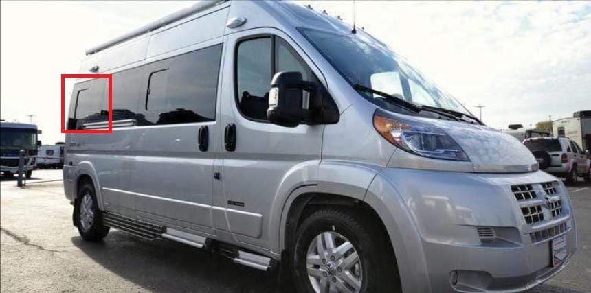 AM Auto Ram ProMaster Passenger Side Rear Quarter Half Slider Screened Window 159
