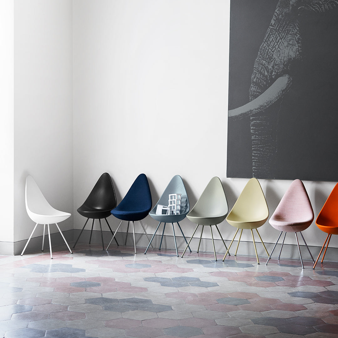 Drop Chair Plastic - Modern Lightweight Indoor/Outdoor Stackable Chair for Home, Office, and Patio Use