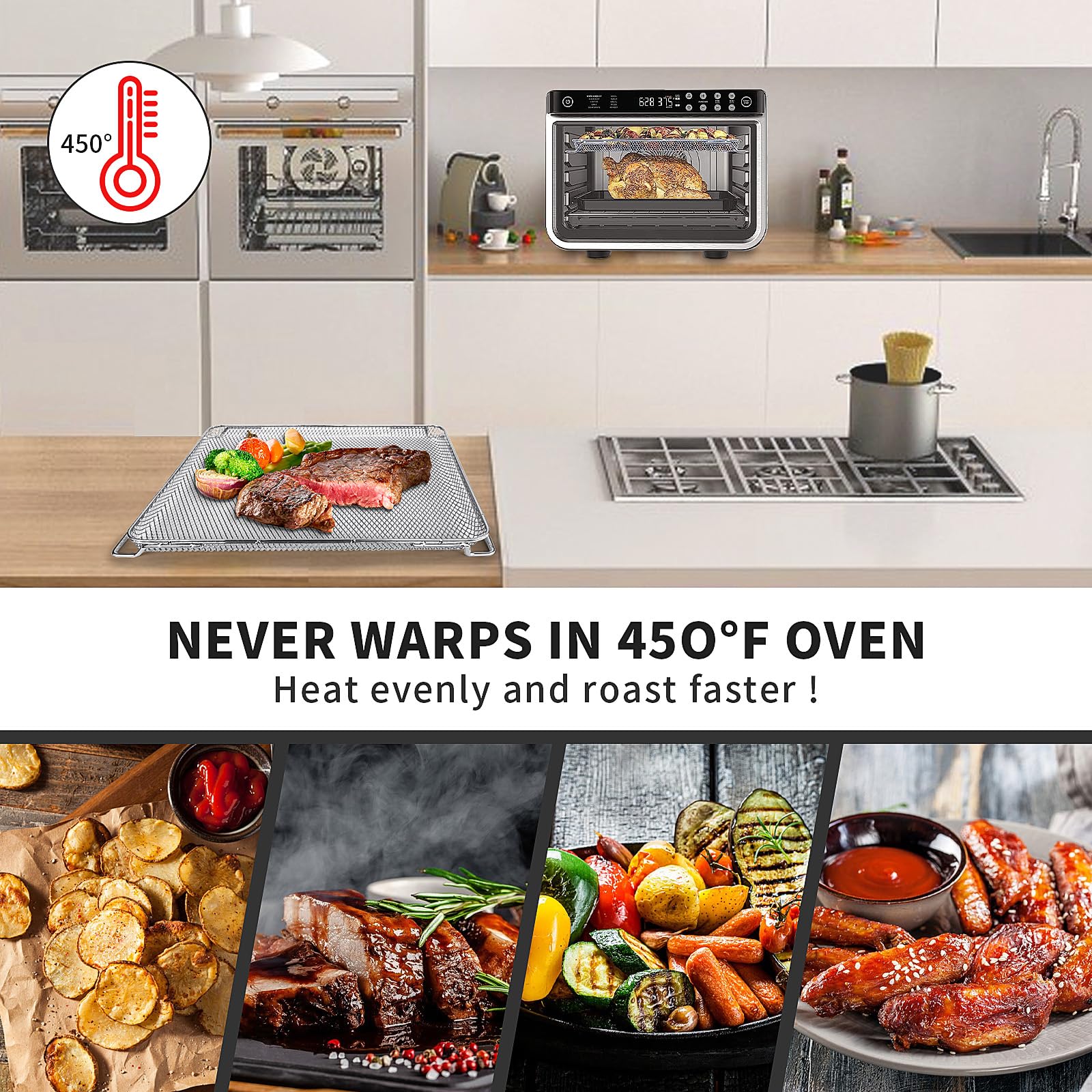 Stainless Steel Replacement Air Fryer Basket for Ninja Foodi DT251 DT201 Series - Compatible with Ninja Foodi 10-in-1 Smart XL Air Fry Oven - Perfect for Healthy Cooking, Crispy Snacks & Family Meals