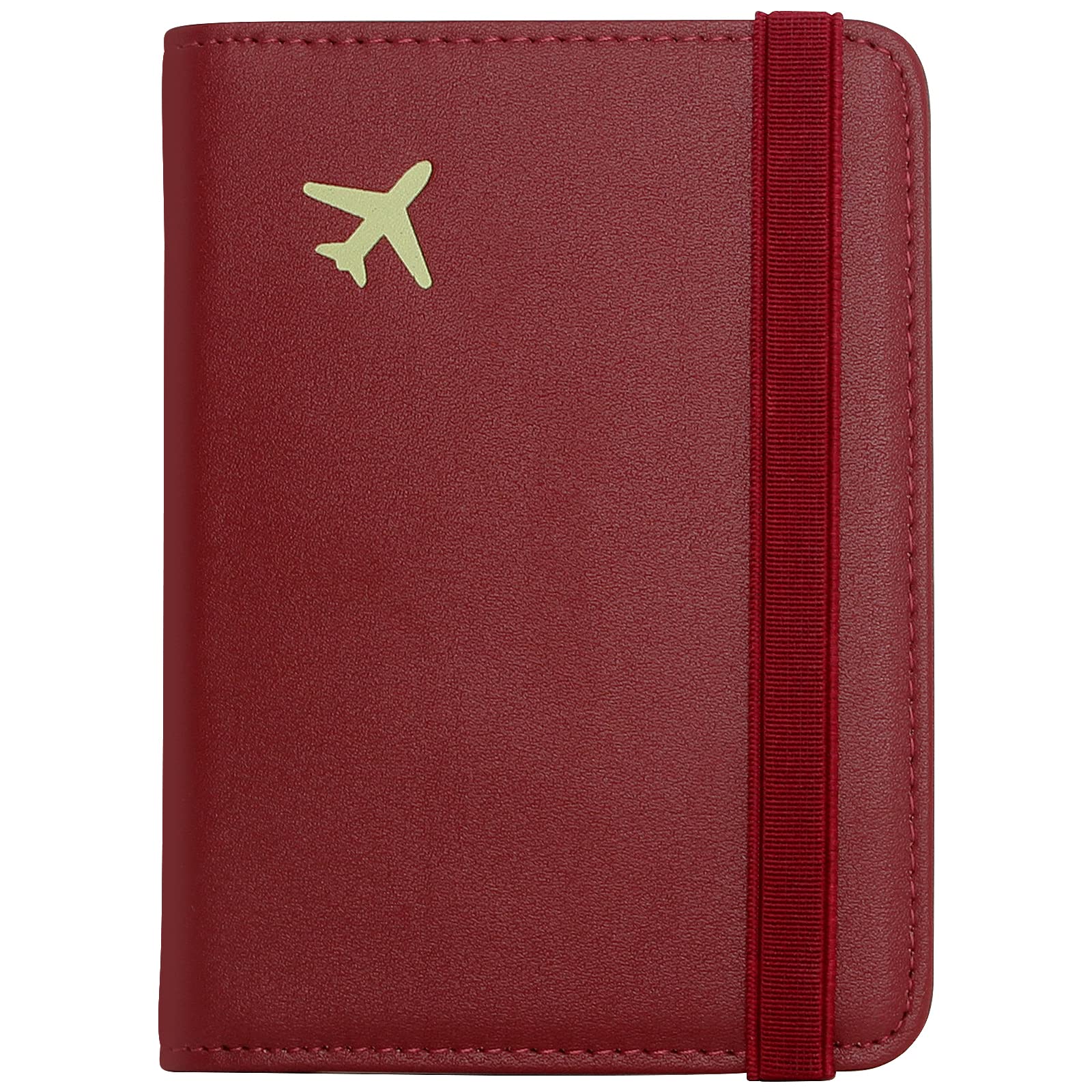 ZOPPEN RFID Blocking Passport Holder Wallet for Women & Men - Travel Document Organizer with Secure Cover Case - Perfect for Airports, Vacations & Business Trips (Wine)