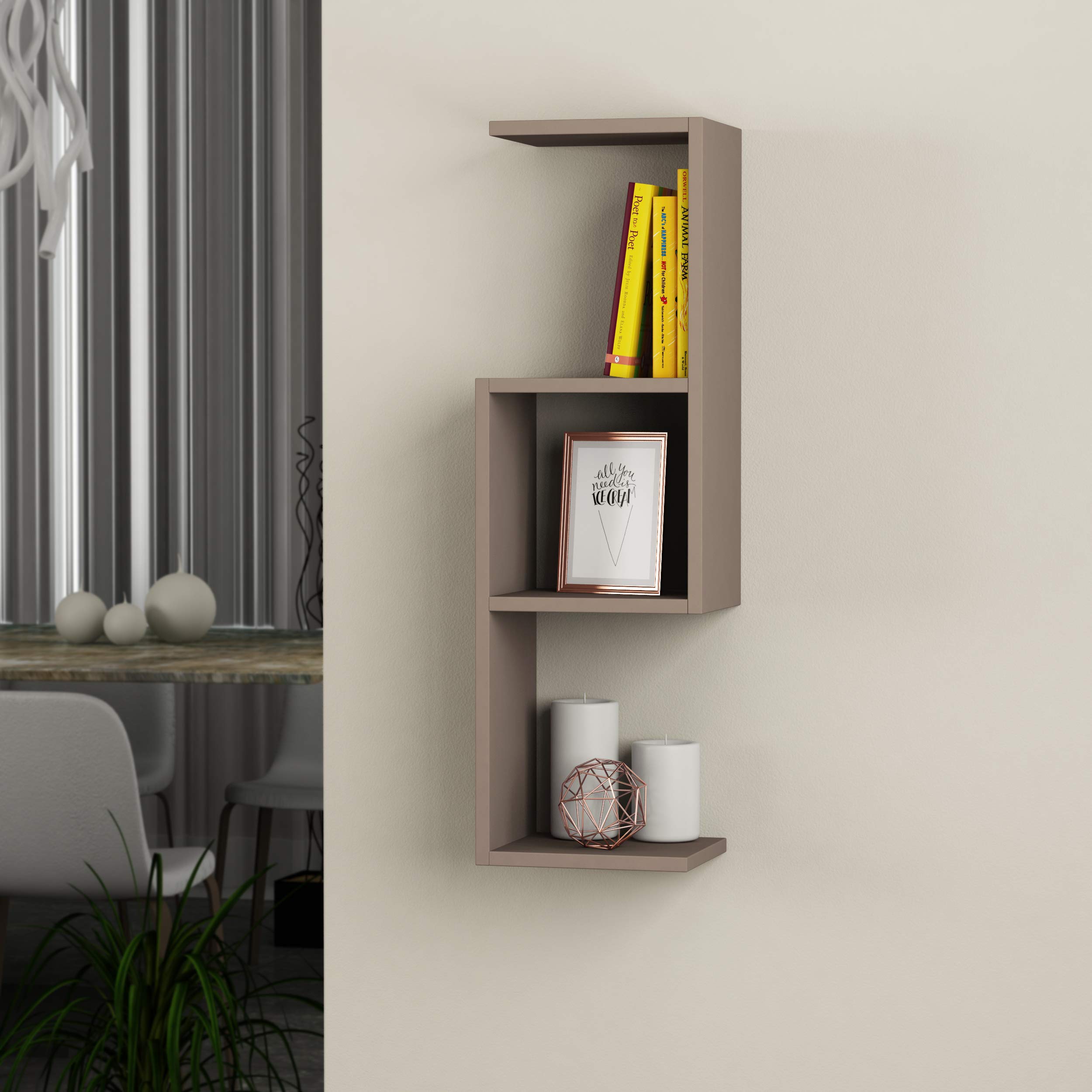 Modern Mocha Wall Shelf 35