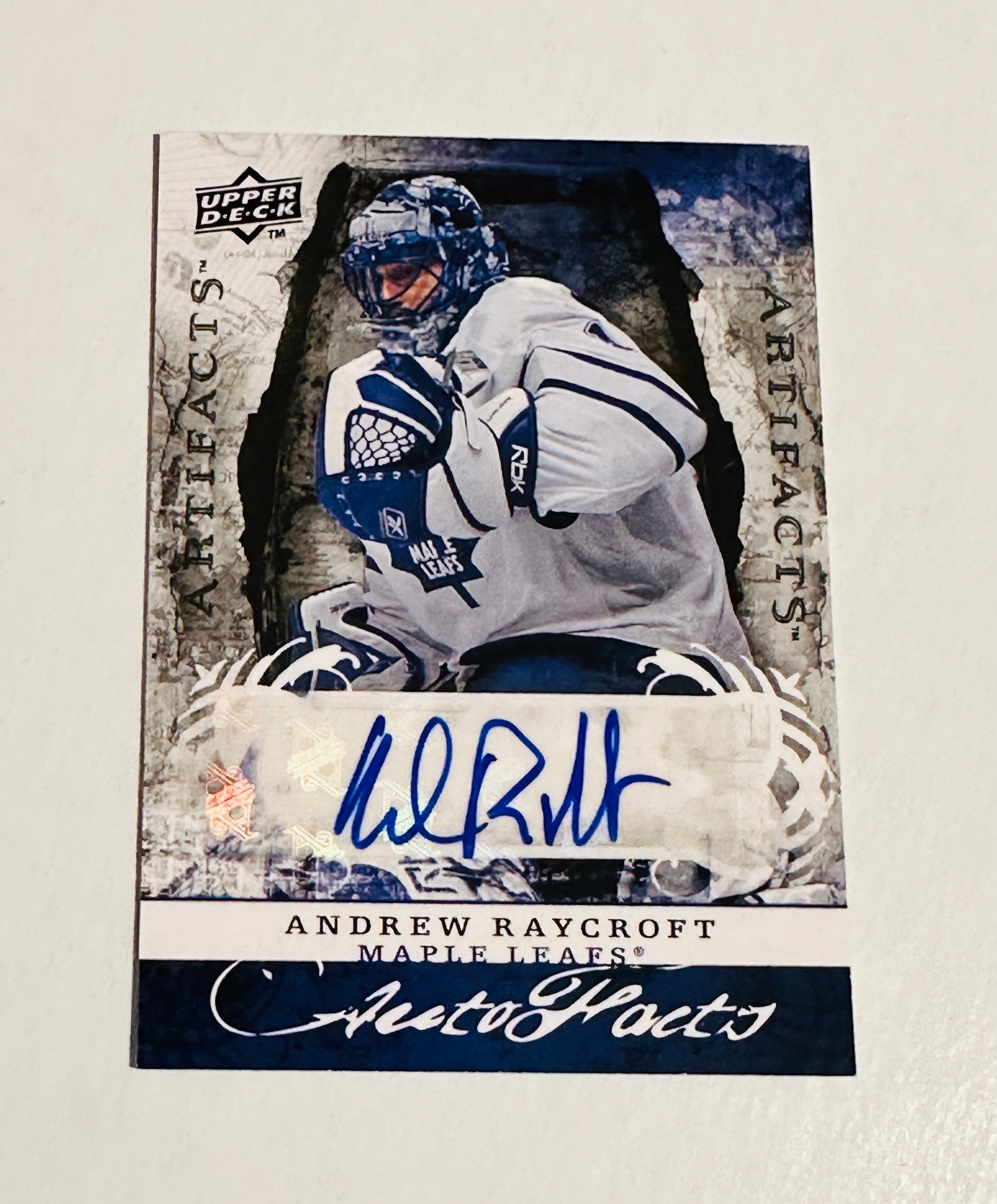 Andrew Raycroft Toronto Maple Leafs Upper Deck Autograph Hockey Card - Signed Collectible Memorabilia for NHL Fans and Sports Card Collectors - Perfect for Display, Trading, and Investment