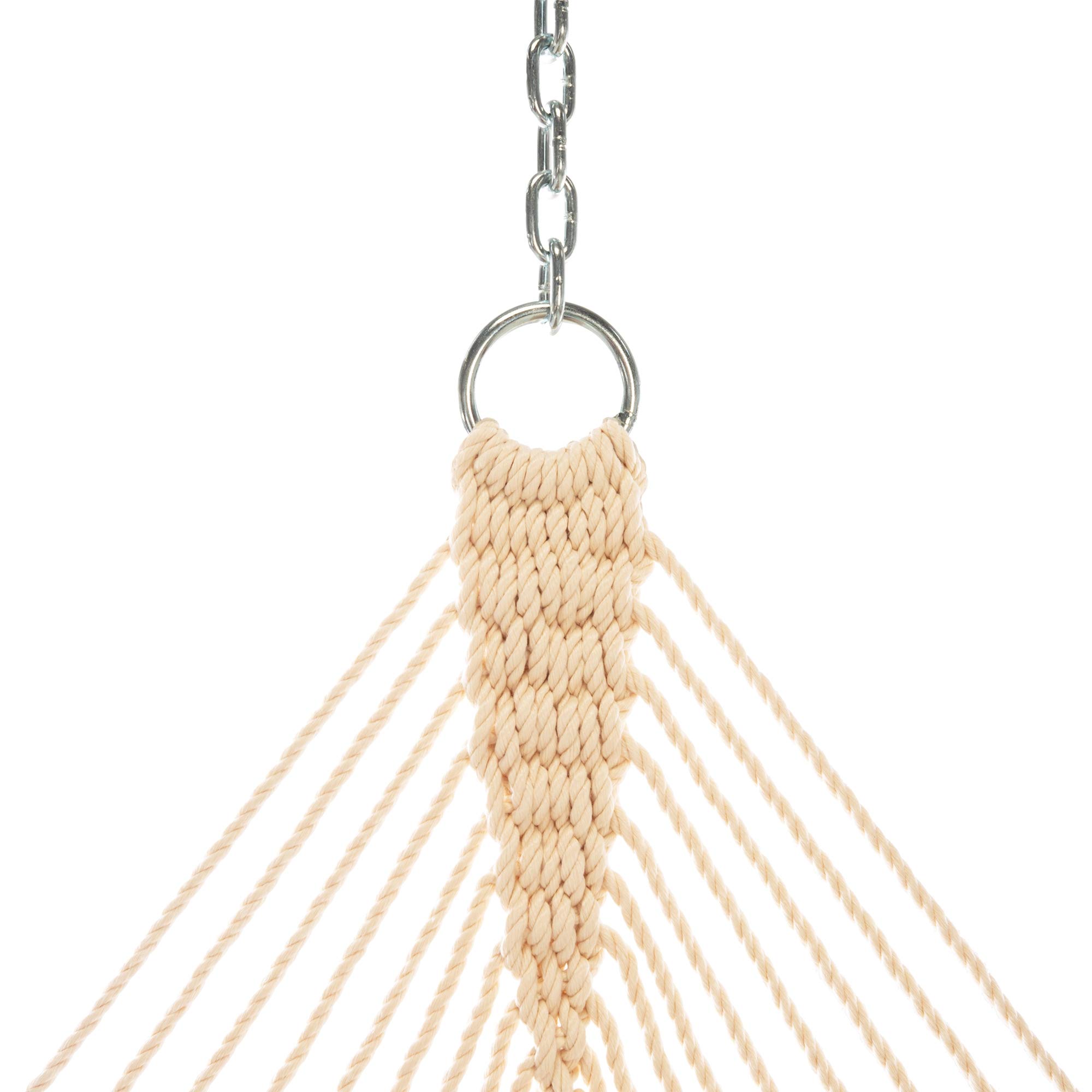 Premium Handcrafted Hatteras Hammocks - Large Cast Ash Sunbrella Quilted Hammock with Free Extension Chains & Tree Hooks | Made in USA | 450 LB Capacity for 2 People (13ft x 55in) | Perfect for Backyard Relaxation, Camping & Beach Vacations