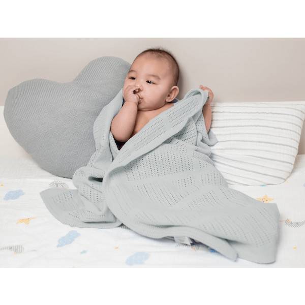 Lulujo Premium Baby Cellular Blanket - Soft Breathable Grey Stroller Blanket for Newborns & Toddlers | Perfect for Strollers, Car Seats, and Cribs
