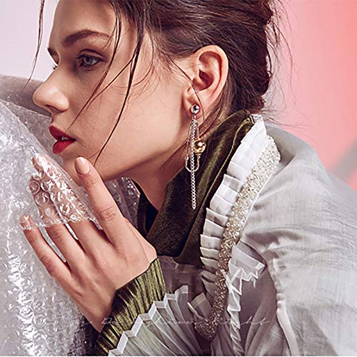 Stylish Long Tassel Asymmetric Safety Pin Chain Drop Earrings for Women & Men - Punk Gothic Jewelry for Concerts, Parties & Fashion Statements
