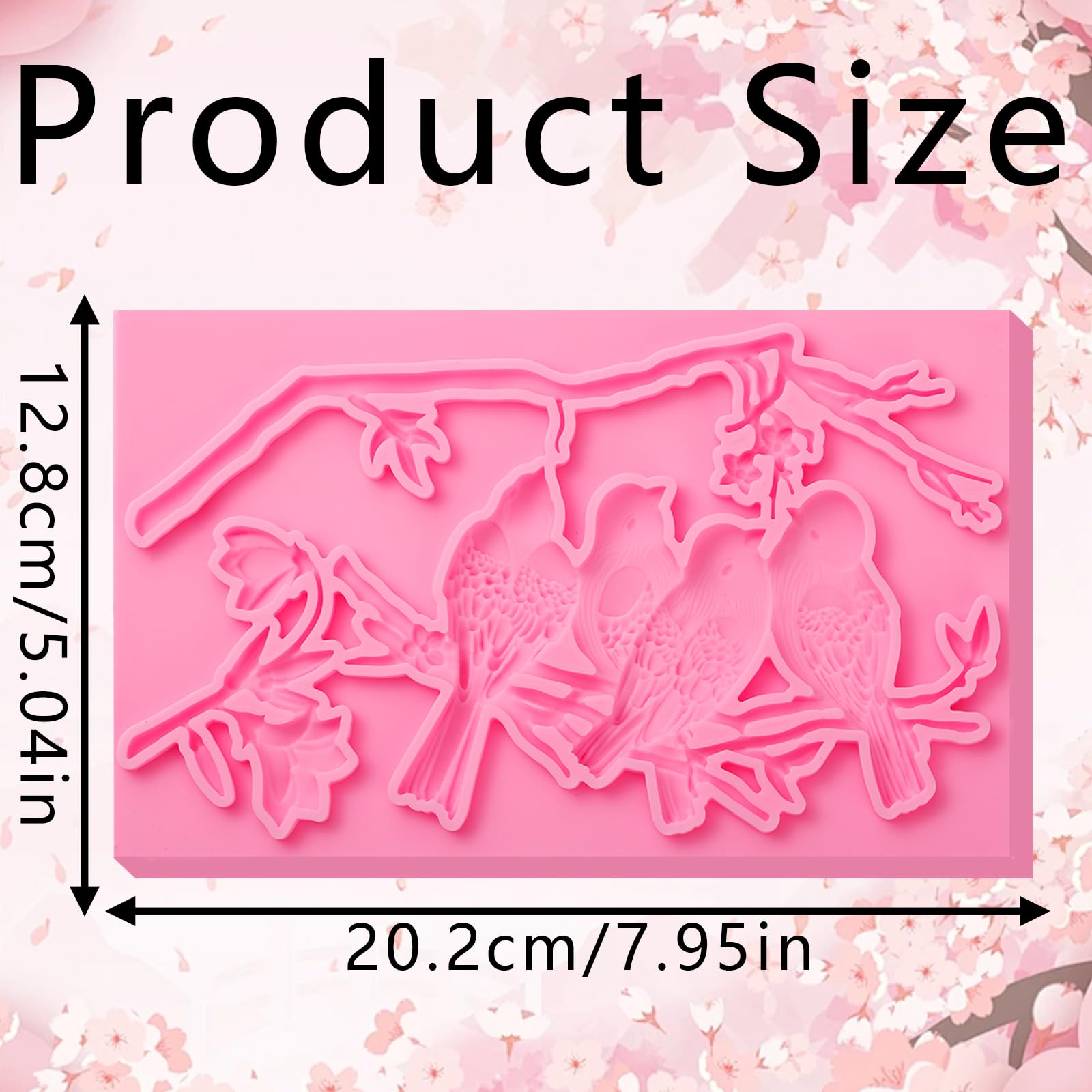 Fun Bird Magpie Fondant Mold | Branch Chocolate Silicone Mold for Wedding Cake Decorations, Cupcake Toppers, Muffins & Cookies | Perfect for Chocolate, Candy, Marzipan, Home Decor, Plaster & Resin Clay | Ideal for Baking, DIY Crafts & Party Decorations