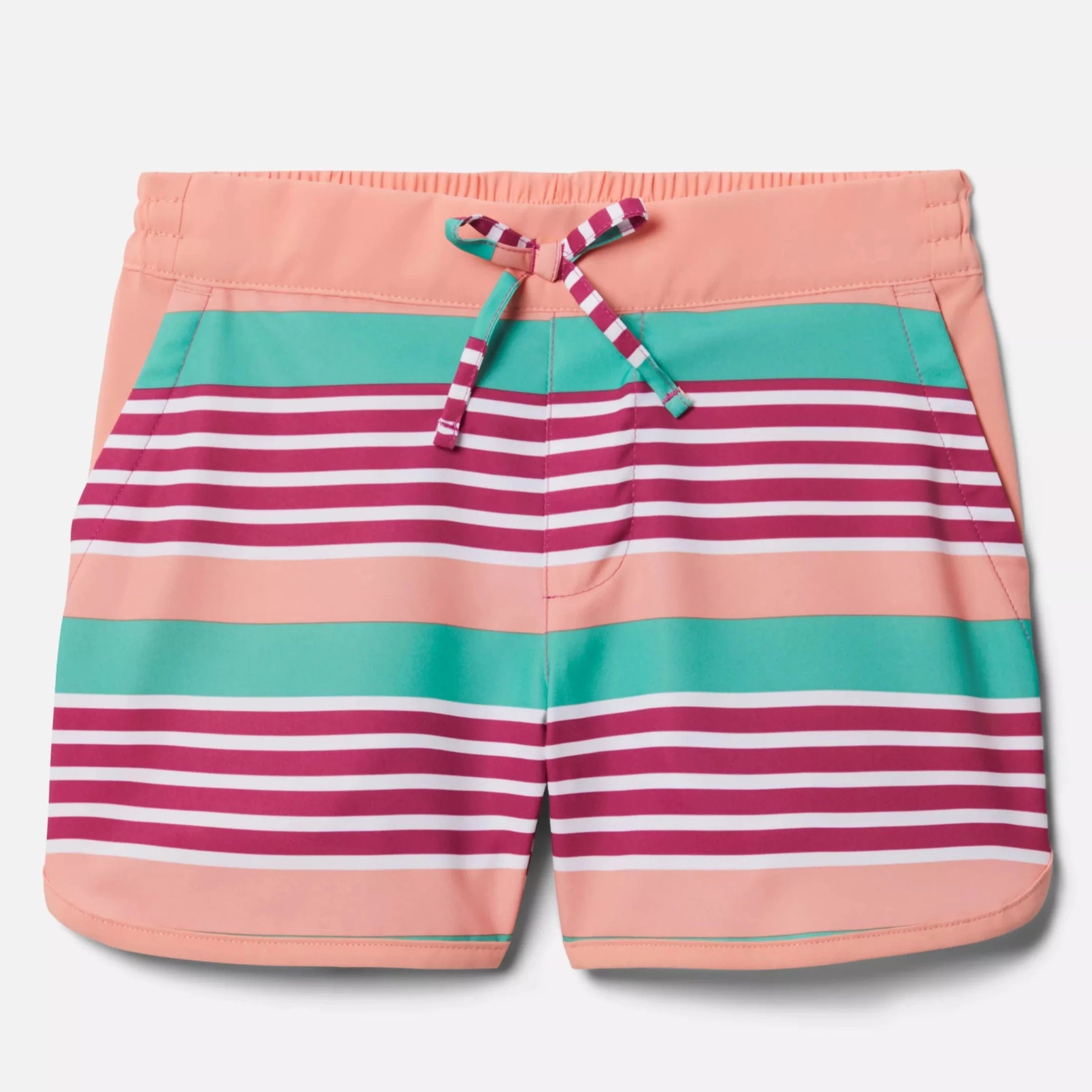 Columbia Wild Fuchsia Milo Stripe Sandy Shores Toddler Board Shorts - Quick-Dry Swim Trunks for Baby Boys & Girls, UPF 50+ Sun Protection - Perfect for Beach, Pool & Summer Water Activities