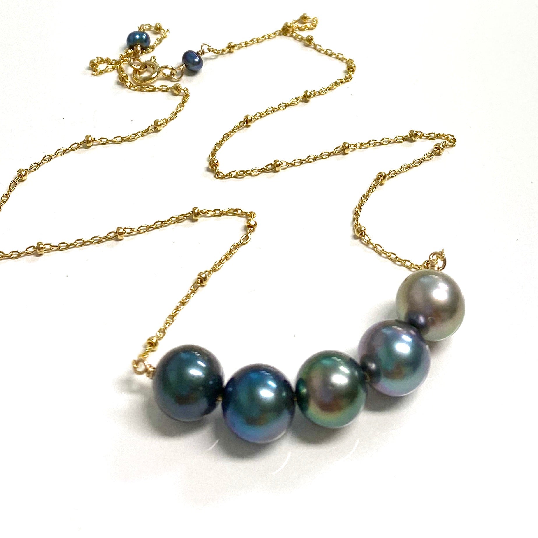 TEHINA Ombré Tahitian Pearl Necklace (N346) - Elegant Jewelry for Weddings, Parties & Special Occasions