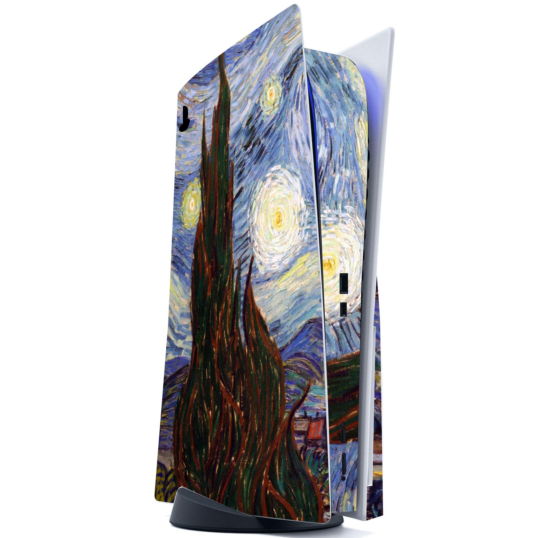 PlayVital The Starry Night Full Skin Decal Set for PS5 Console Disc Edition - Vinyl Sticker Cover for PS5 Controller, Charging Station, Headset & Media Remote - Perfect for Gaming Setup & Home Decor