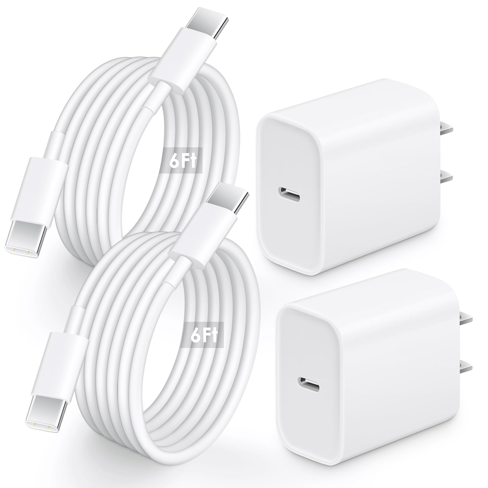 20W USB C Fast Charger for iPhone 16/15 Series - 6FT Type C to C Cable Included - Compatible with iPhone 16/16 Plus/16 Pro Max/15 Pro Max/15 Plus - Perfect for Home, Office & Travel Charging
