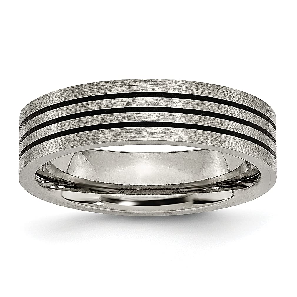 Titanium Black 6mm Wedding Band Ring for Women - Anniversary & Fashion Jewelry Gift