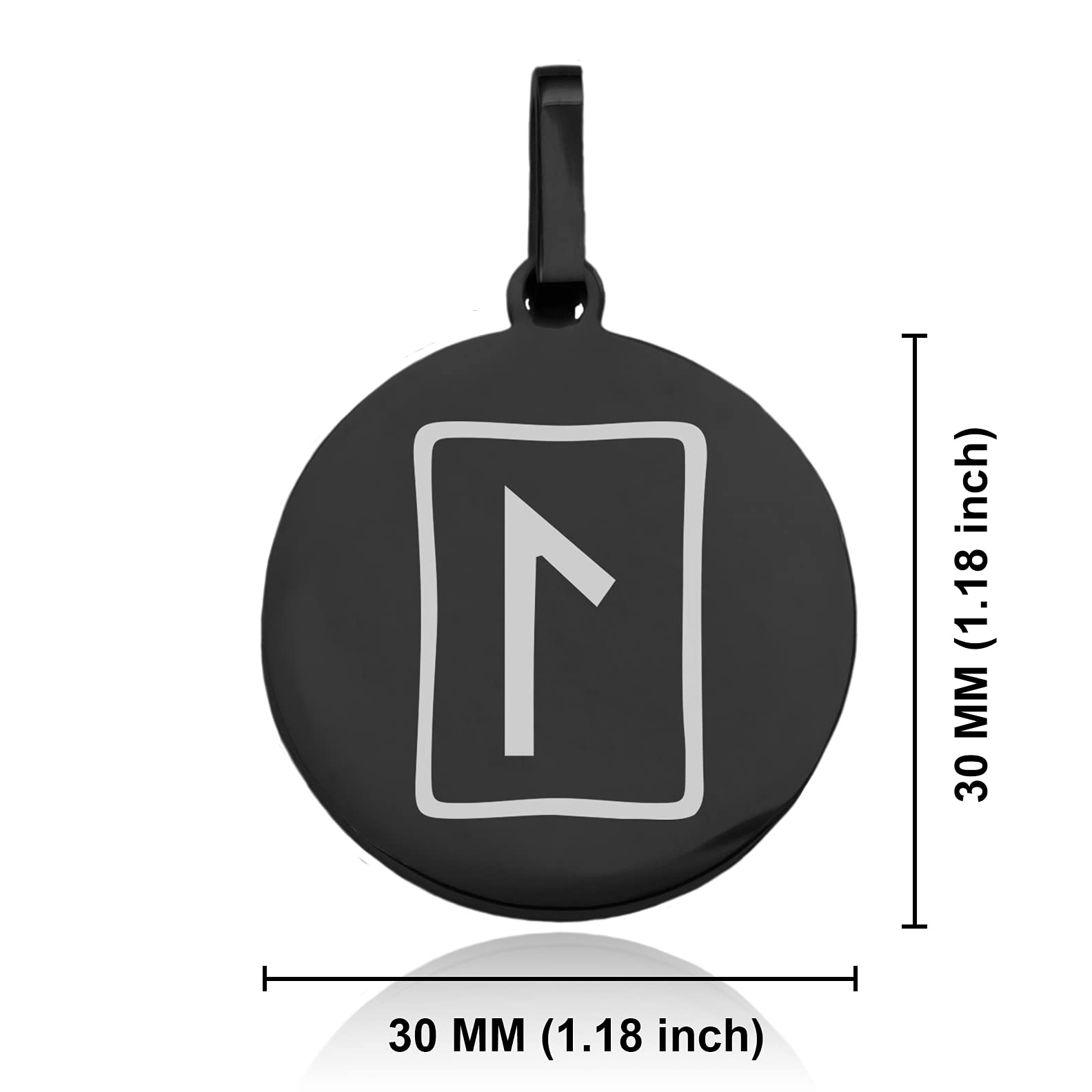 Stainless Steel Elder Futhark Runes Round Medallion Keychain Circle Ring - Norse Viking Jewelry for Necklace, Keyring & Spiritual Protection