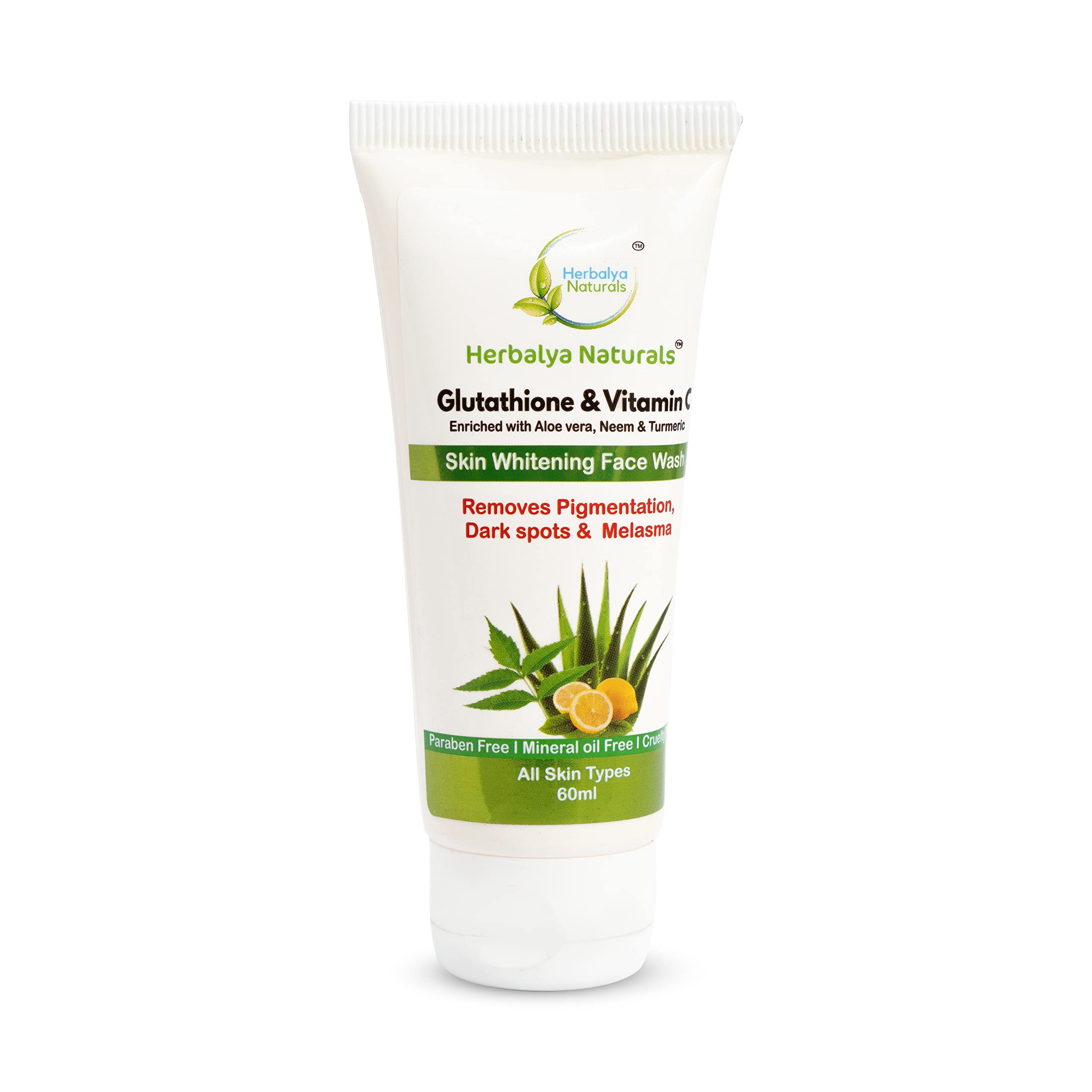Herbalya Naturals Skin Whitening Cream with Glutathione & Vitamin C - Brightening, Anti-Pollution Face Moisturizer for All Skin Types (110g) | Perfect for Daily Skincare Routine & Dark Spot Reduction