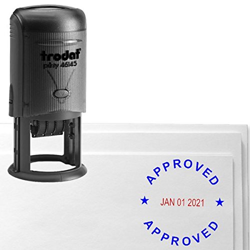 Self-Inking Approved Dater Stamp with Pre-Installed Ink Pad - Adjustable Date Office Stamper for Documents, Invoices & Receipts | Perfect for Business, Banking & Legal Paperwork