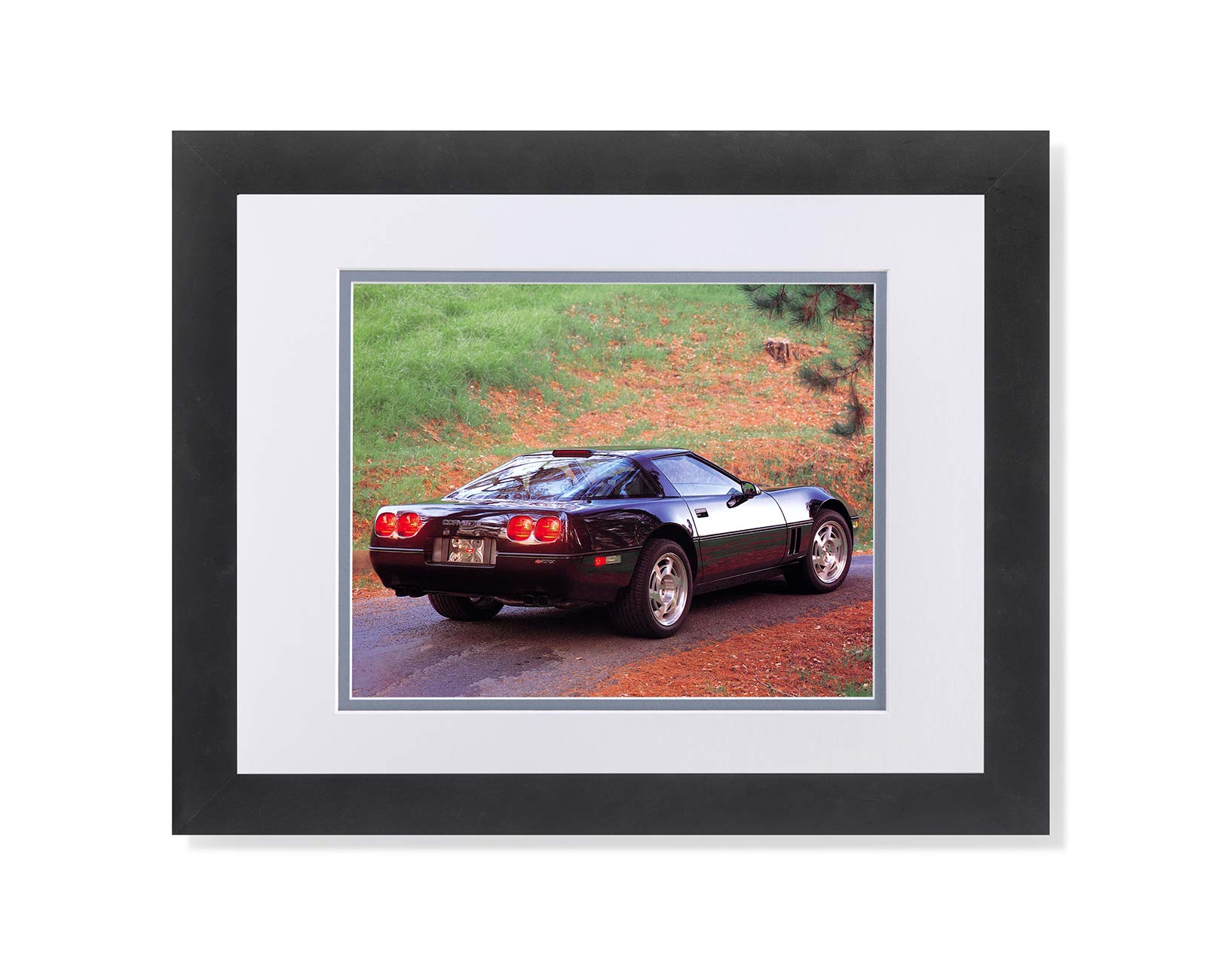 Black Chevrolet ZR-1 Corvette Chevy Car Photo Wall Art - Framed & Matted Print for Home, Office, Man Cave Decor - Perfect Gift for Car Enthusiasts