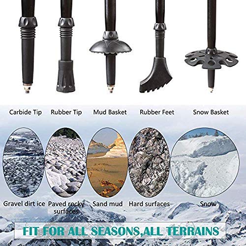 Premium Nordic Walking Trekking Poles - Adjustable Antishock Quick-Lock Telescopic Hiking Sticks for Men & Women | Ultralight Collapsible Design for Hiking, Camping, Backpacking & Outdoor Adventures | Perfect for Trail Walking, Mountain Climbing & Fitness Training