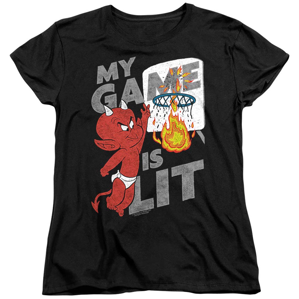 Hot Stuff Game is Lit Women's T-Shirt | Trendy Graphic Tee for Gamers & Streamers | Perfect for Gaming Events, Cosplay & Casual Wear