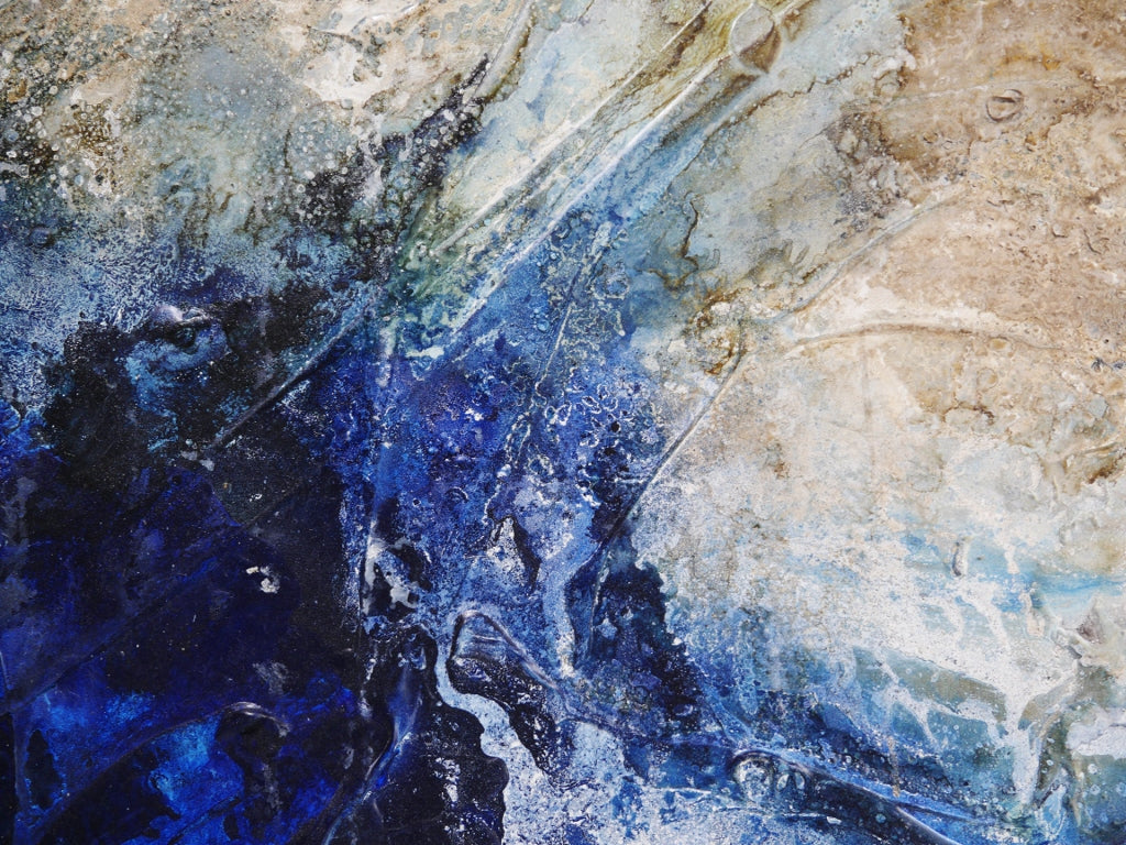 Blue Genesis 200cm x 80cm Rustic Textured Abstract Canvas Wall Art - Perfect for Living Room, Bedroom & Office Decor
