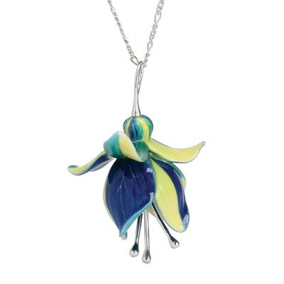 Fuchsia Flower Necklace for Women - Elegant Floral Pendant Jewelry Gift for Birthday, Anniversary & Valentine's Day | Perfect for Weddings, Parties & Everyday Wear