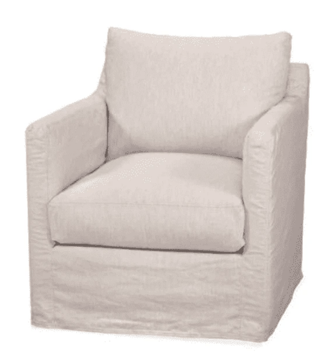 Westchester Slipcovered XL Arm Chair - Oversized Comfortable Upholstered Living Room Chair for Home Office, Lounge & Reading Nook - Neutral Beige Fabric Stationary Armchair