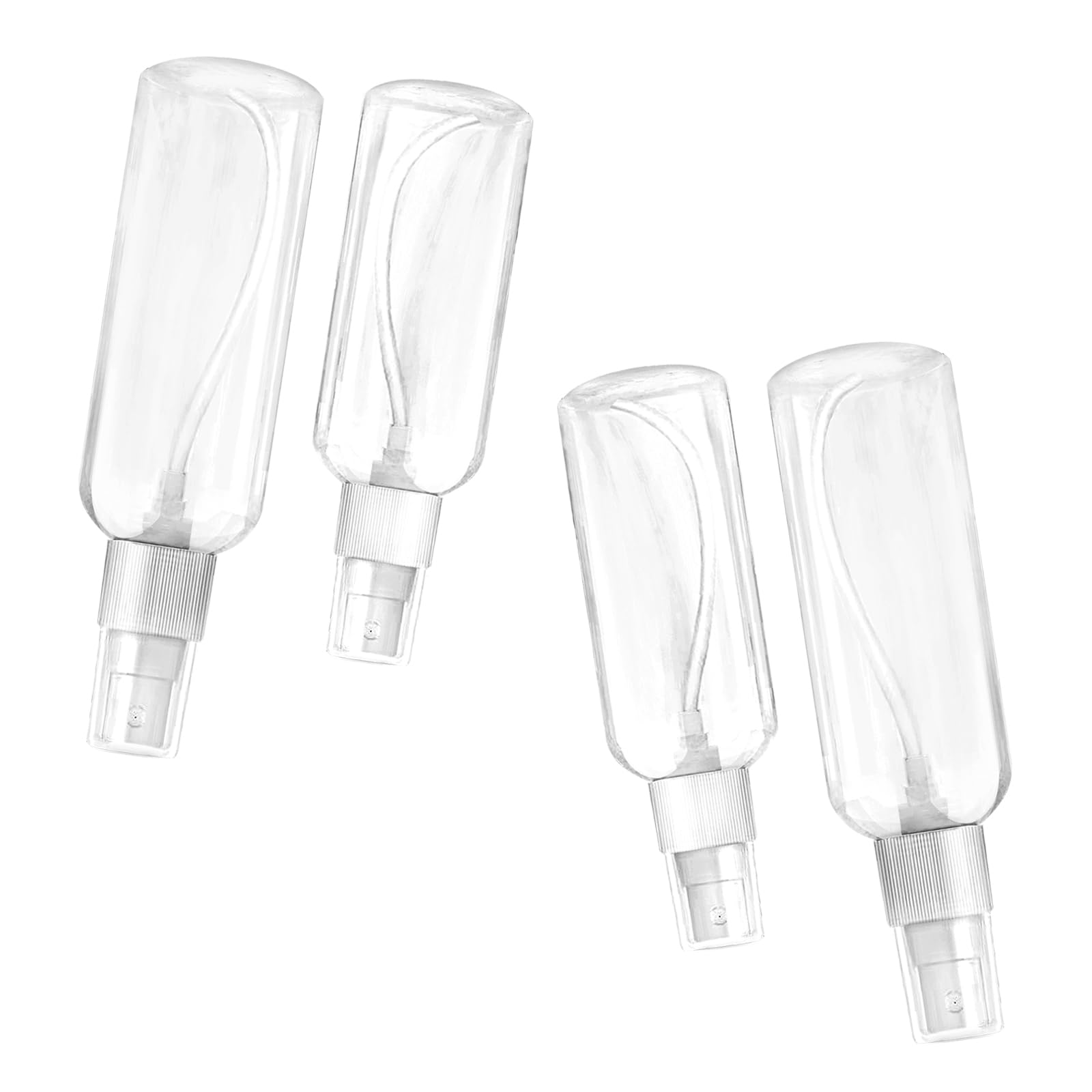 Small Spray Bottles Set - 2 Pack 50ml & 2 Pack 100ml Clear Empty Fine Mist Plastic Refillable Travel Containers for Perfume, Hair Care, Cleaning Solutions & DIY Projects