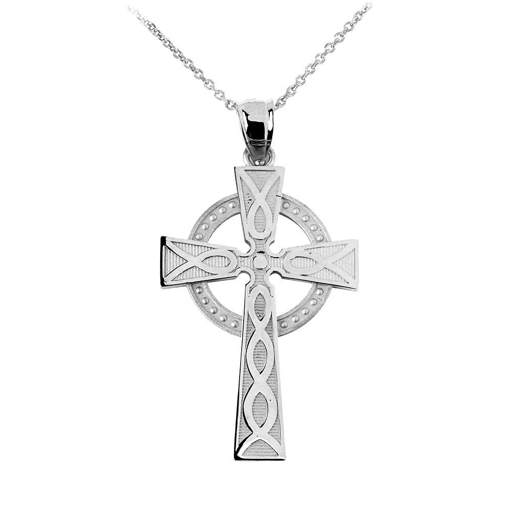925 Sterling Silver Celtic Cross Charm Pendant Necklace for Women - Elegant Religious Jewelry Gift for Christmas, Baptism & Everyday Wear