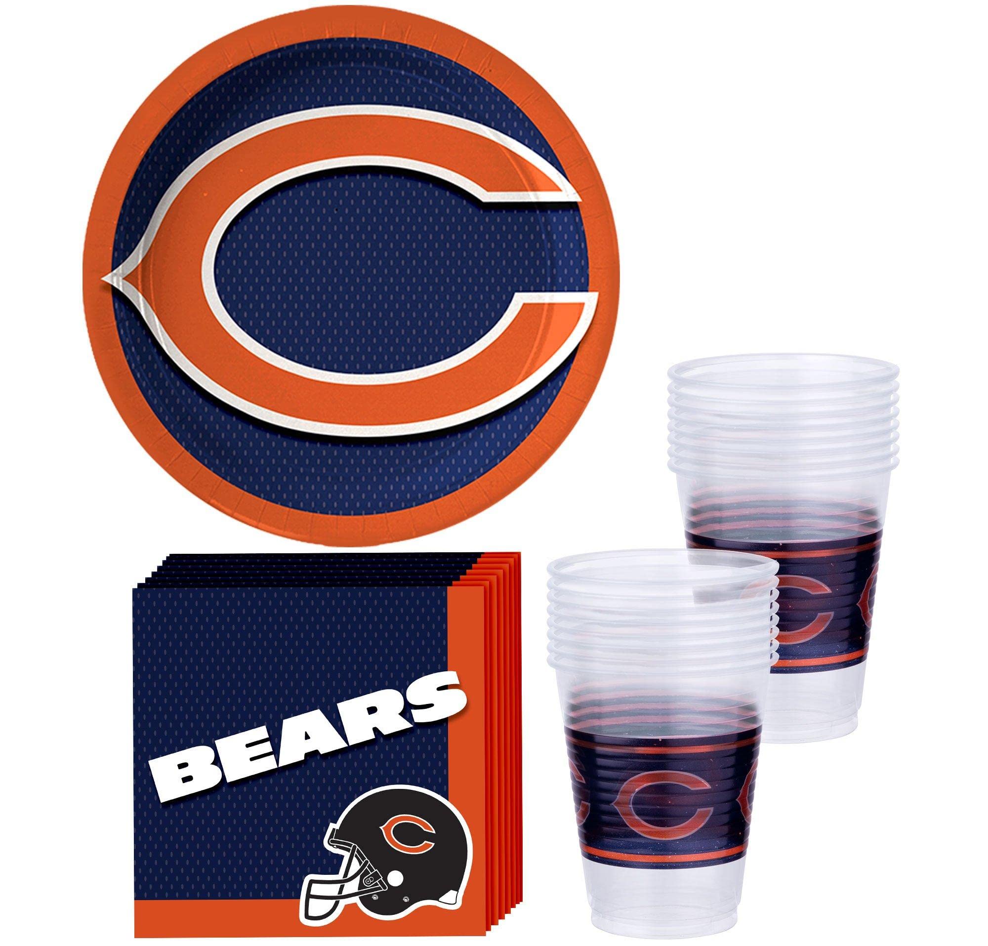 Chicago Bears Party Supplies for 18 Guests - 60-Piece Set with Paper Plates, Napkins, Cups & Utensils | NFL Themed Birthday Decorations & Tailgating Essentials